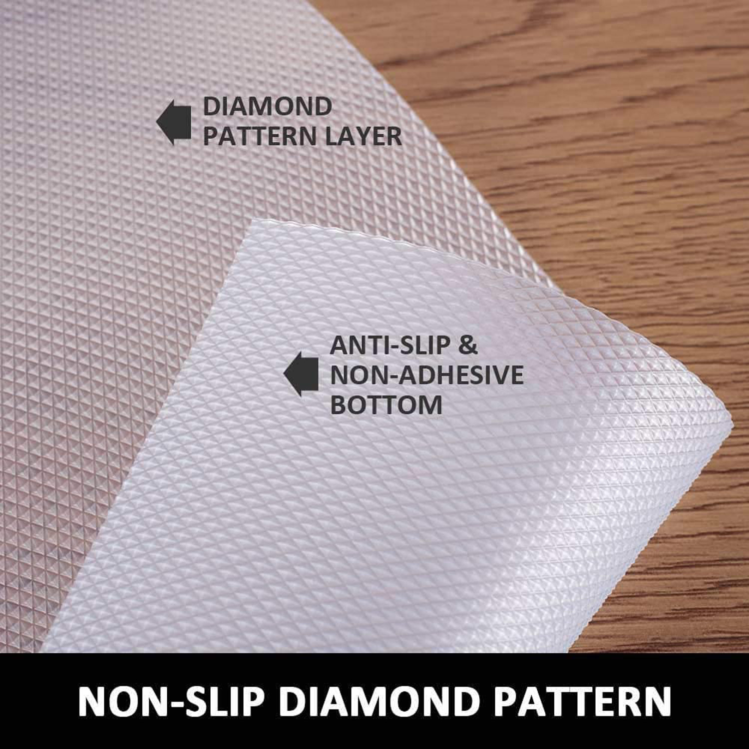 Kuber Industries Duty Diamond/Dots Shelf Liners, Non-Slip Drawer Liner Cabinet Pad Refrigerator Mat No Odor for Home and Kitchen-45X1000 cm (10 Mtr,White)-KUBMRT11935