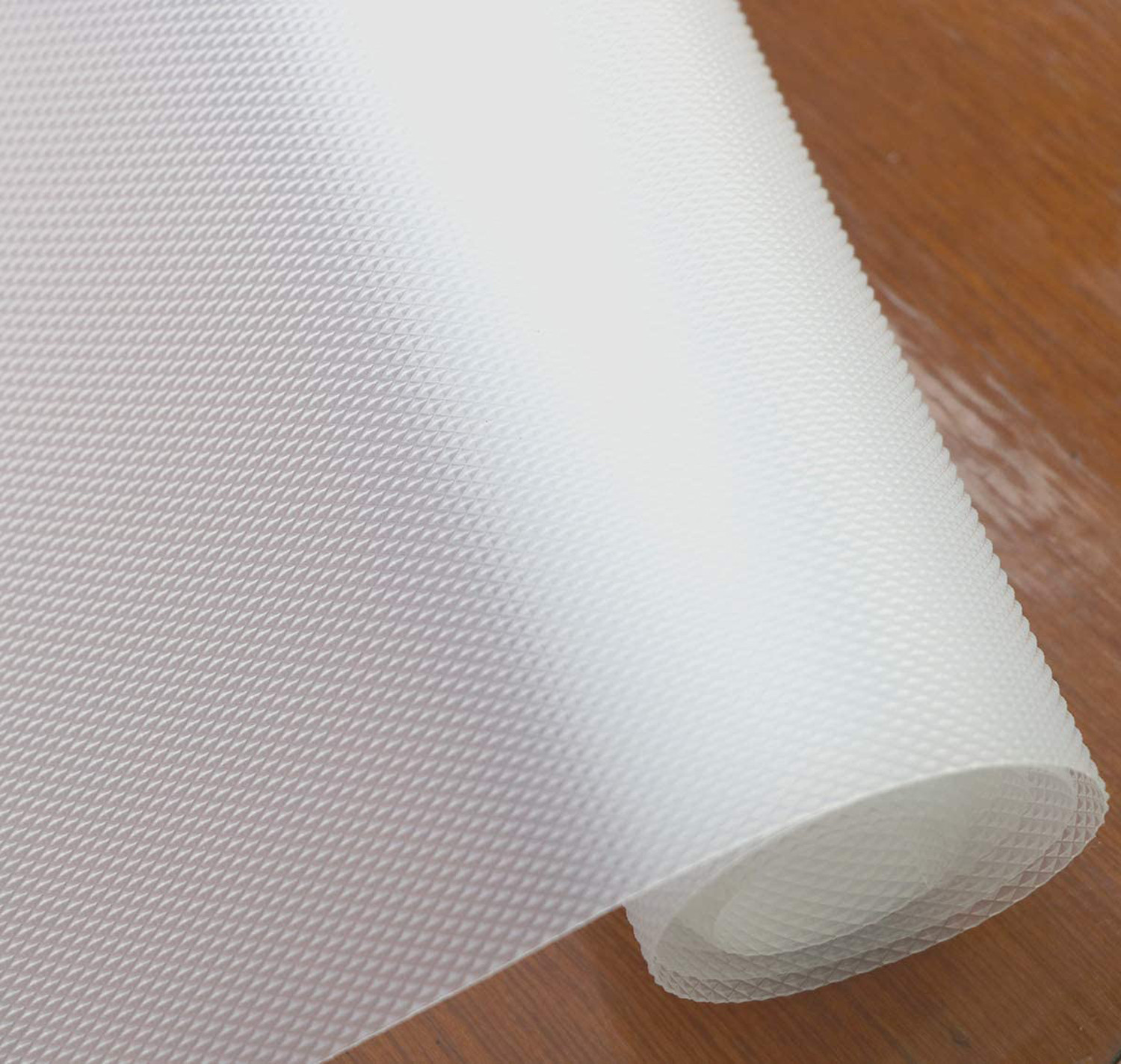 Kuber Industries Duty Diamond/Dots Shelf Liners, Non-Slip Drawer Liner Cabinet Pad Refrigerator Mat No Odor for Home and Kitchen-45X1000 cm (10 Mtr,White)-KUBMRT11935