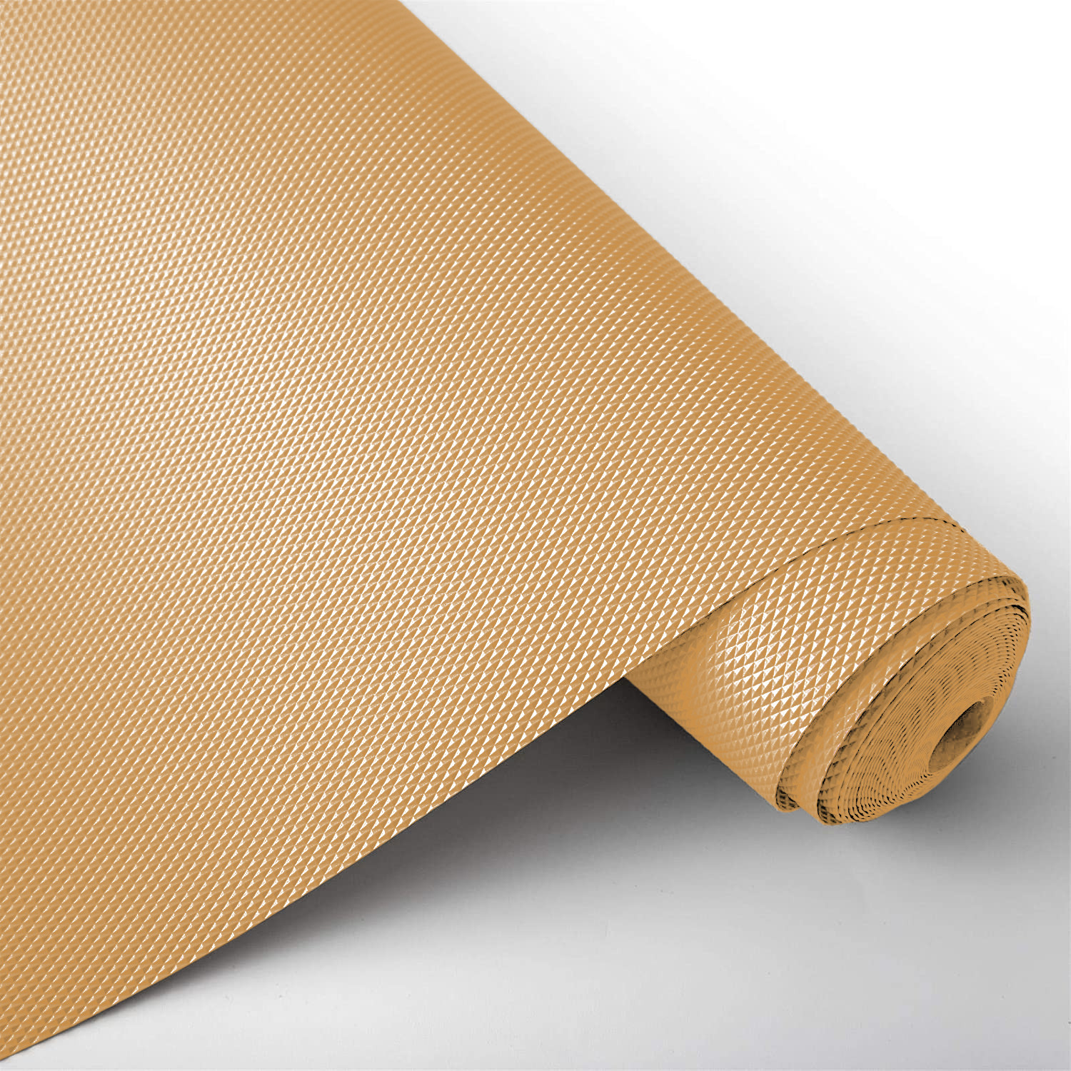 Kuber Industries Duty Diamond/Dots Shelf Liners, Non-Slip Drawer Liner Cabinet Pad Refrigerator Mat No Odor for Home and Kitchen-45X1000 cm (10 Mtr,Gold)-KUBMRT11939