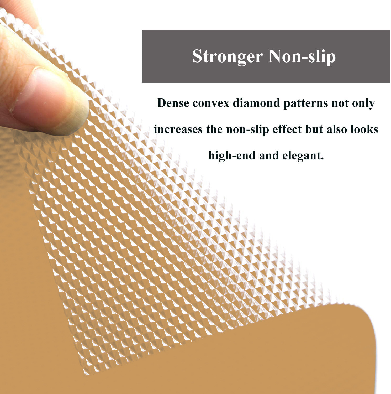 Kuber Industries Duty Diamond/Dots Shelf Liners, Non-Slip Drawer Liner Cabinet Pad Refrigerator Mat No Odor for Home and Kitchen-45X1000 cm (10 Mtr,Gold)-KUBMRT11939