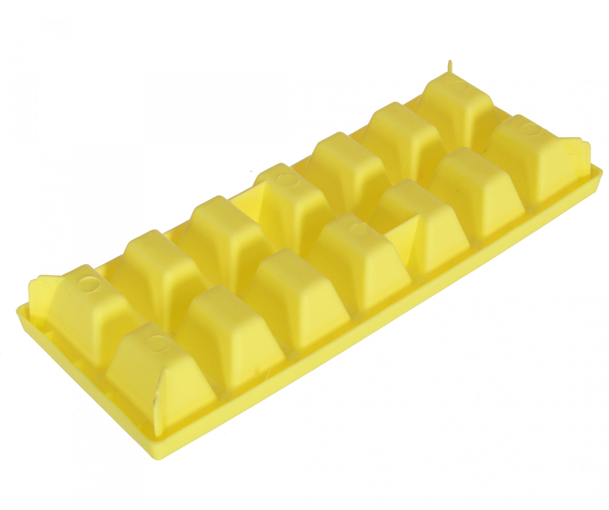 Kuber Industries Easy Release Ice Cube Tray Set - Durable Plastic Stackable Easy Twist 14 Cube Trays-(Yellow)