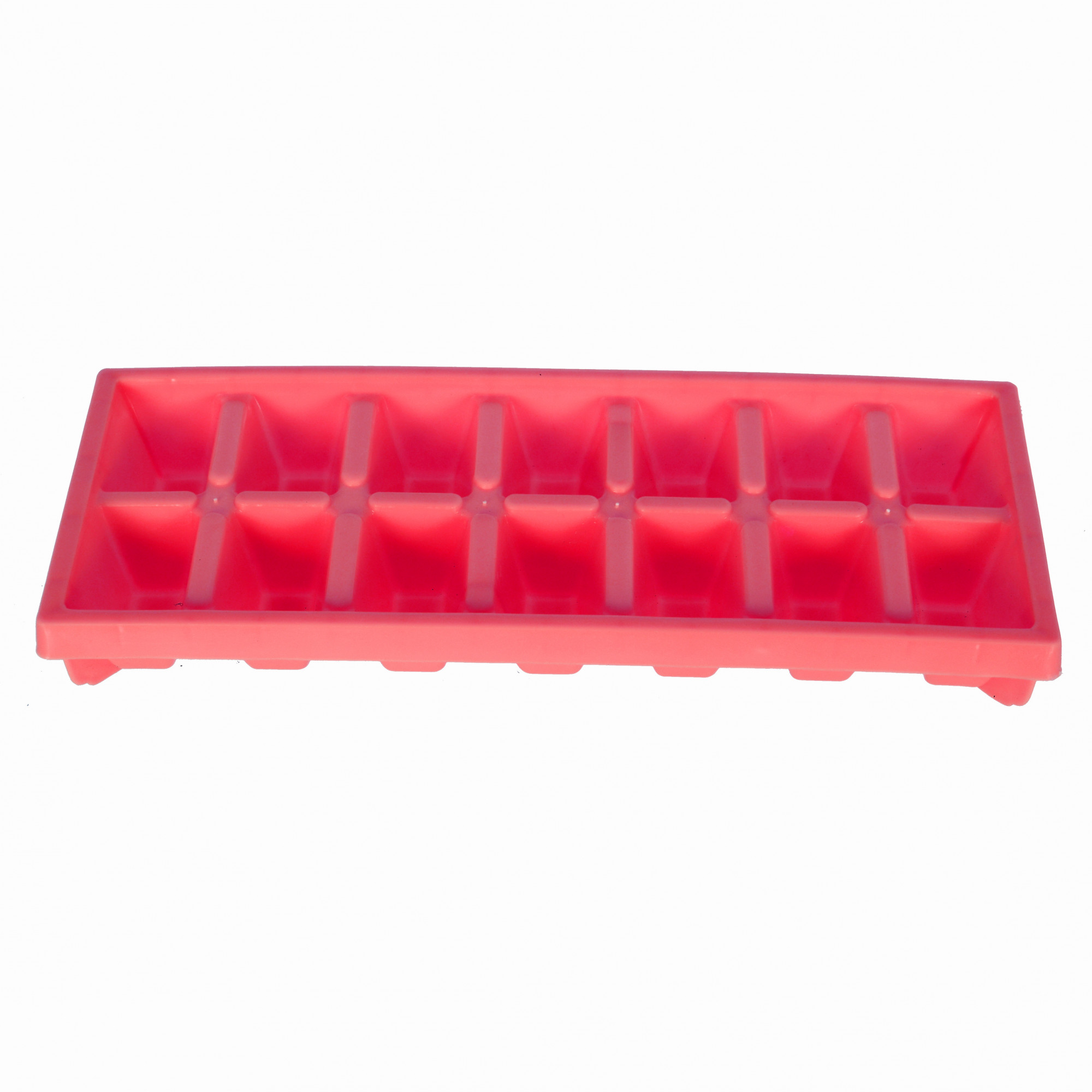 Kuber Industries Easy Release Ice Cube Tray Set - Durable Plastic Stackable Easy Twist 14 Cube Trays- Pack of 4 (White & Pink)