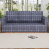 Elastic Sofa Cover 3 Seater - Stretchable Couch Slip Cover in Checkered Pattern for Living Room/Hall - Grey