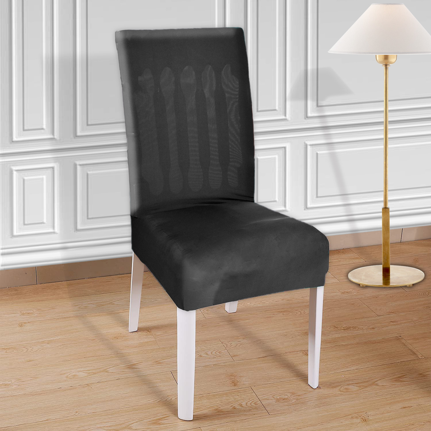 Kuber Industries Elastic Stretchable Polyster Chair Cover For Home, Office, Hotels, Wedding Banquet (Black)