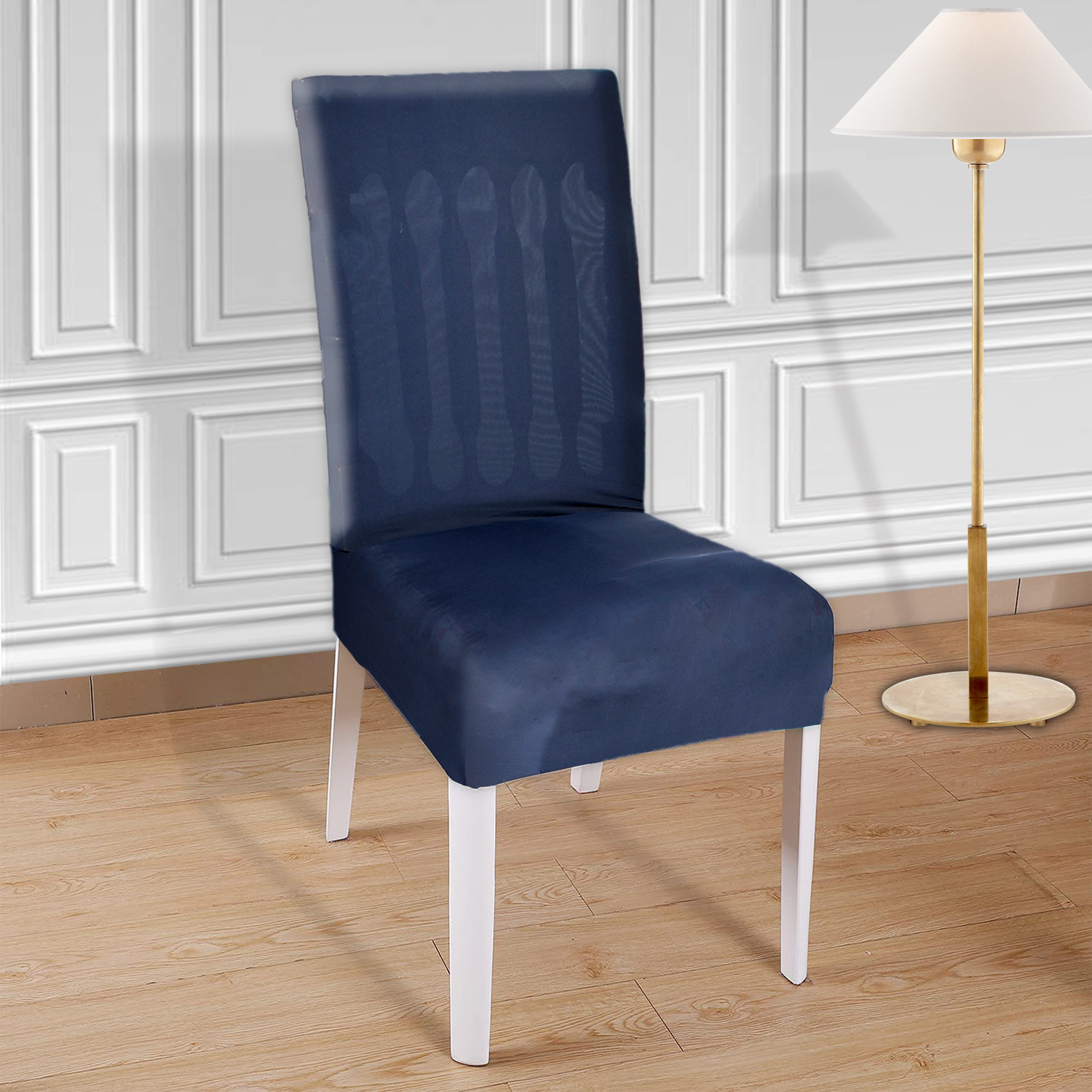 Kuber Industries Elastic Stretchable Polyster Chair Cover For Home, Office, Hotels, Wedding Banquet (Blue)