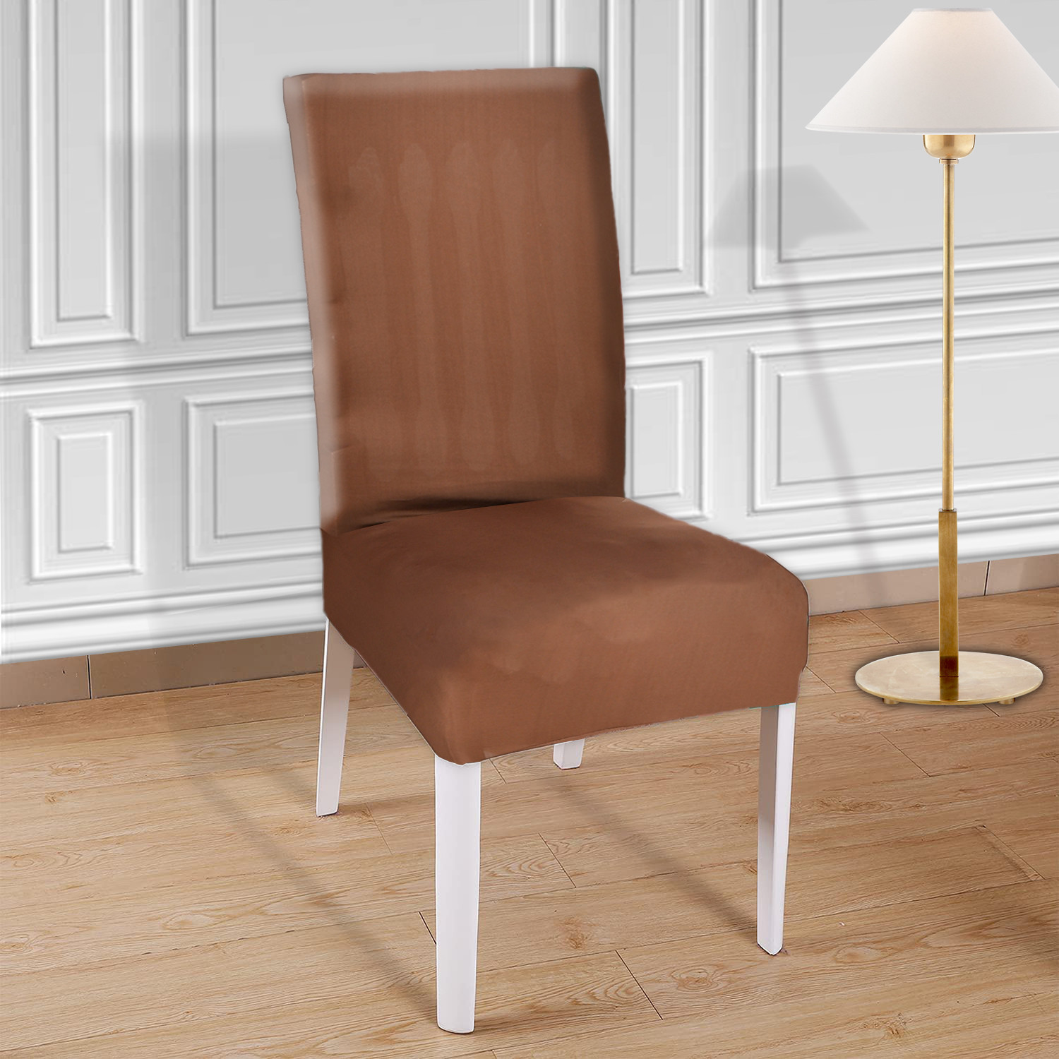 Kuber Industries Elastic Stretchable Polyster Chair Cover For Home, Office, Hotels, Wedding Banquet (Brown)