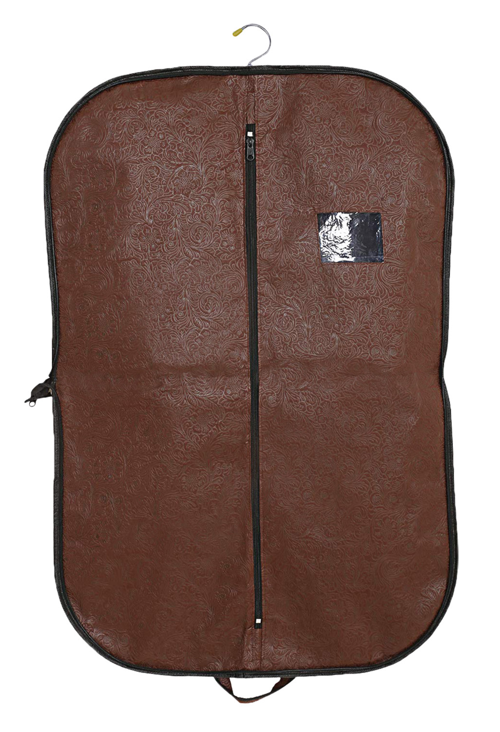 Kuber Industries Embossed Design Foldable Non Woven Men's Coat Blazer Cover (Black & Brown & Golden)  -CTKTC42283