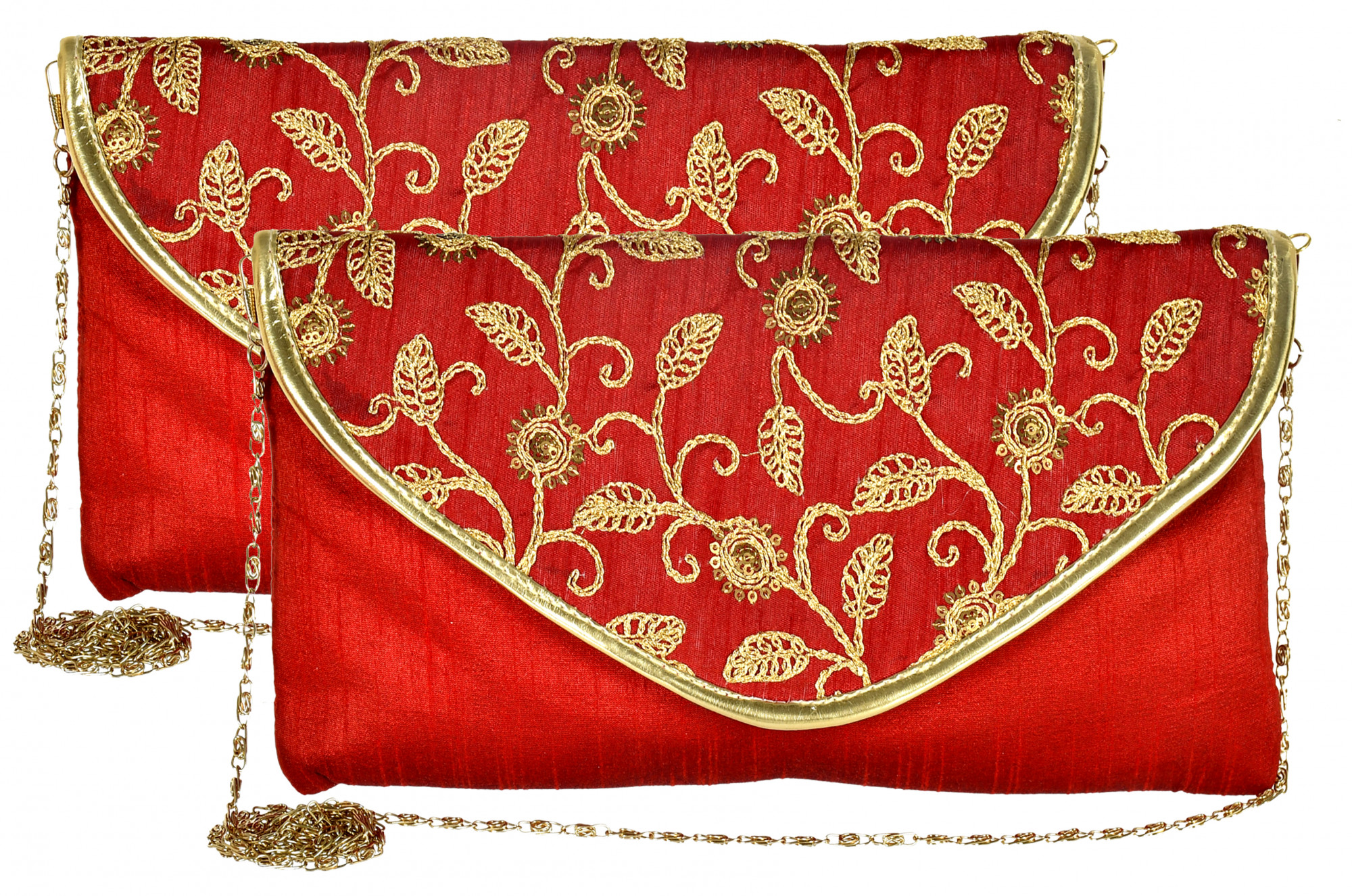 Kuber Industries Embroidered Crossbody Purse for Women- Small Crossover Cross Body Bag Long Over the Shoulder Sling Womens Purses And HAndbags (Red)