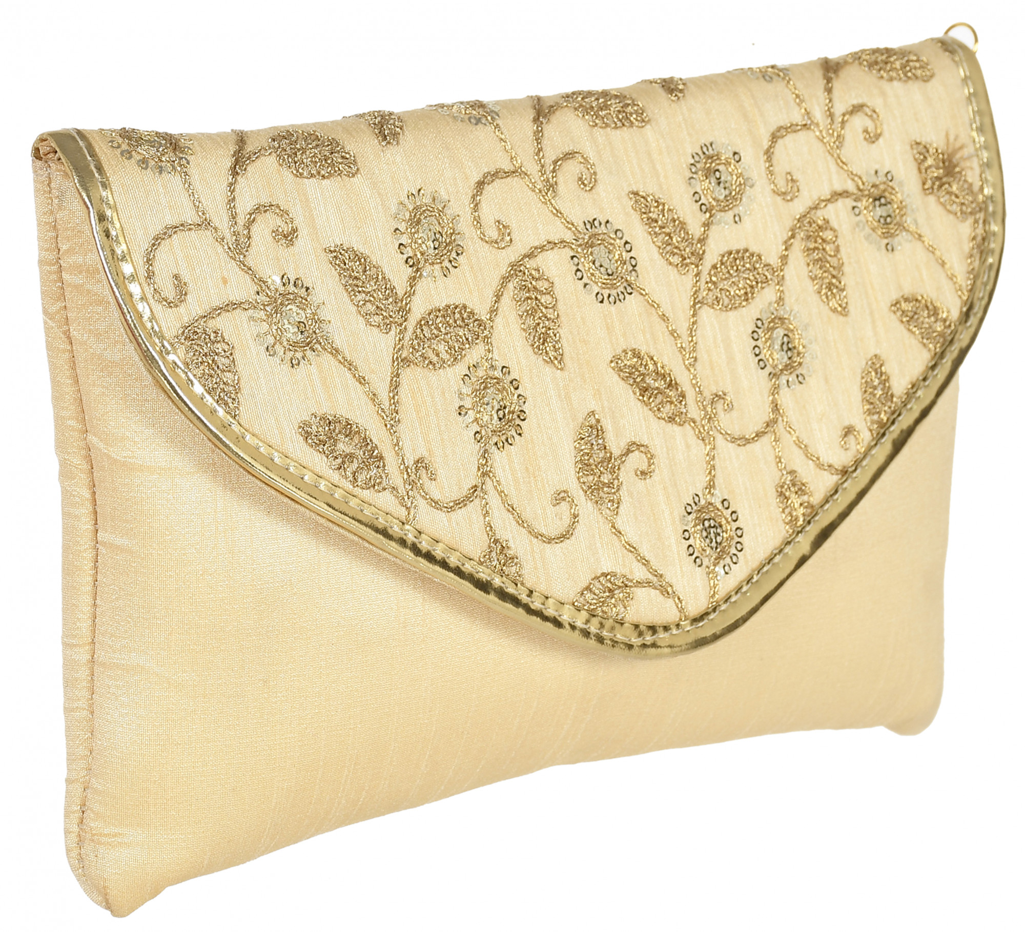 Kuber Industries Embroidered Crossbody Purse for Women- Small Crossover Cross Body Bag Long Over the Shoulder Sling Womens Purses And HAndbags (Gold)