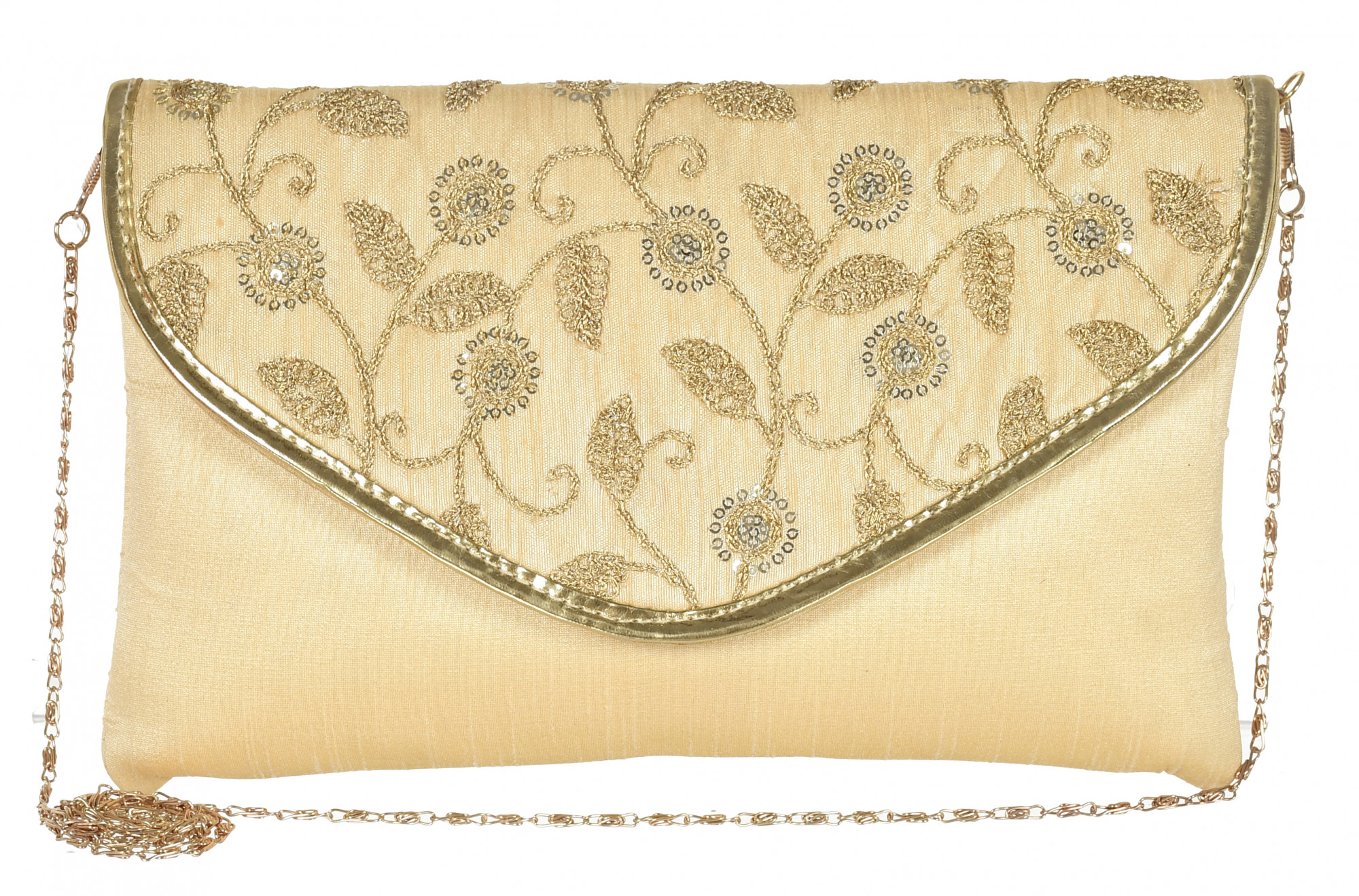 Kuber Industries Embroidered Crossbody Purse for Women- Small Crossover Cross Body Bag Long Over the Shoulder Sling Womens Purses And HAndbags (Gold)