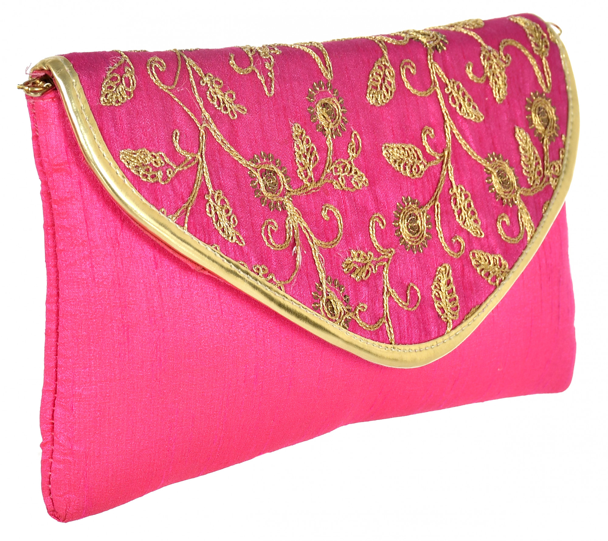 Kuber Industries Embroidered Crossbody Purse for Women- Small Crossover Cross Body Bag Long Over the Shoulder Sling Womens Purses And HAndbags (Pink)