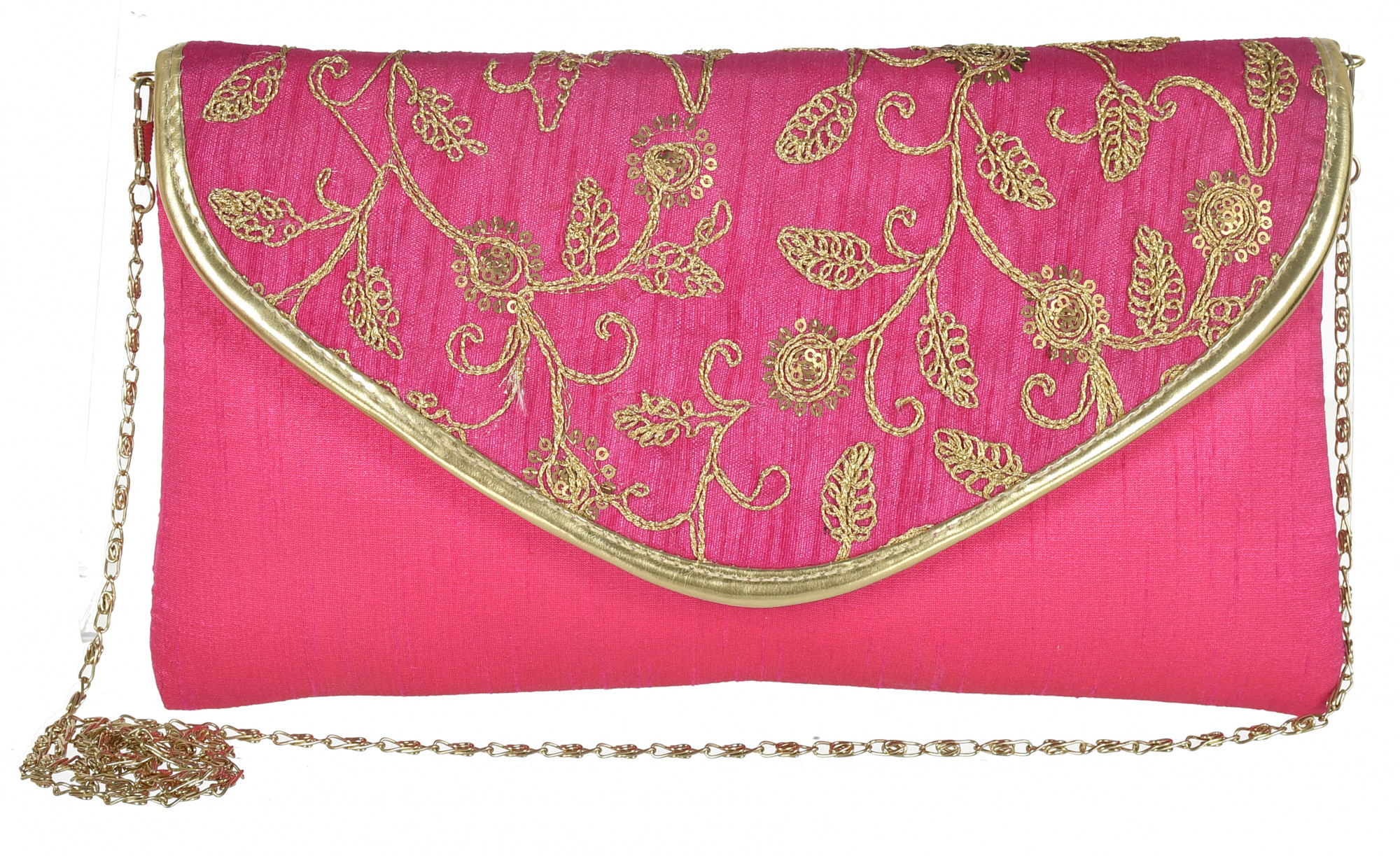 Kuber Industries Embroidered Crossbody Purse for Women- Small Crossover Cross Body Bag Long Over the Shoulder Sling Womens Purses And HAndbags (Pink)