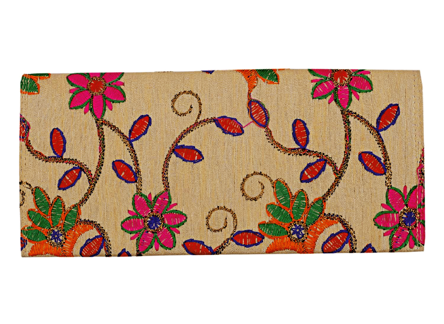 Kuber Industries Embroidery Gift Envelope with Metallic Magnetic Button Closure Shagun Cash Envelopes, Birthdays, Anniversary, Baby Shower(Cream)