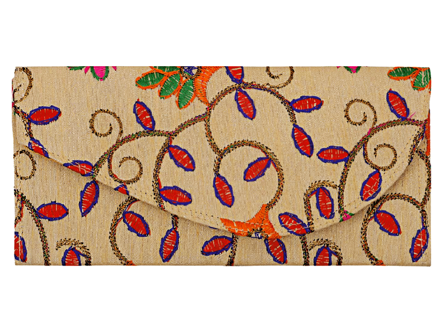 Kuber Industries Embroidery Gift Envelope with Metallic Magnetic Button Closure Shagun Cash Envelopes, Birthdays, Anniversary, Baby Shower(Cream)