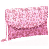 Kuber Industries Embroidery Golden Pearl Border Clutch|Hand Purse &amp; Pearls Handle With Magnetic Lock For Woman,Girls (Pink)