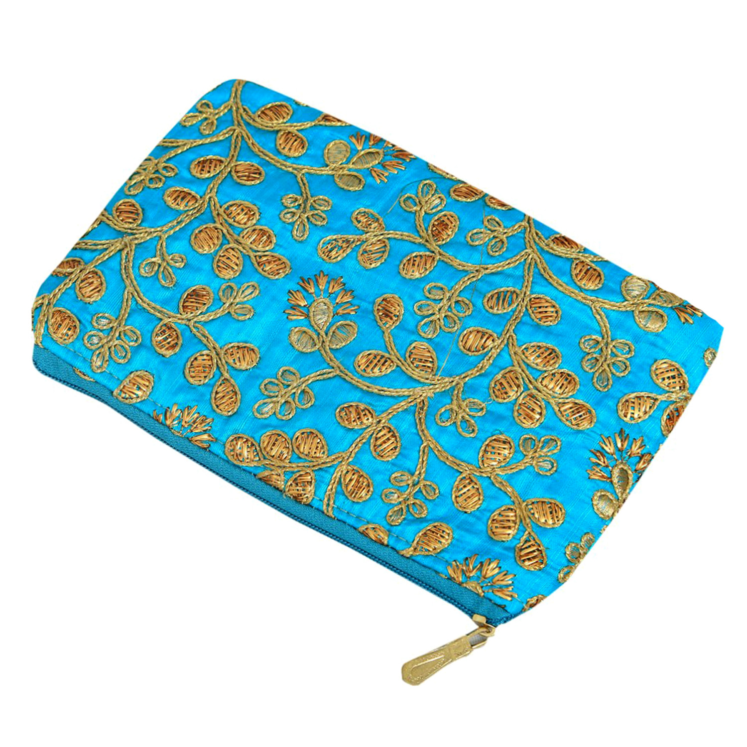 Kuber Industries Embroidery Hand Purse/Wallet For Women- Pack of 2 (Blue)