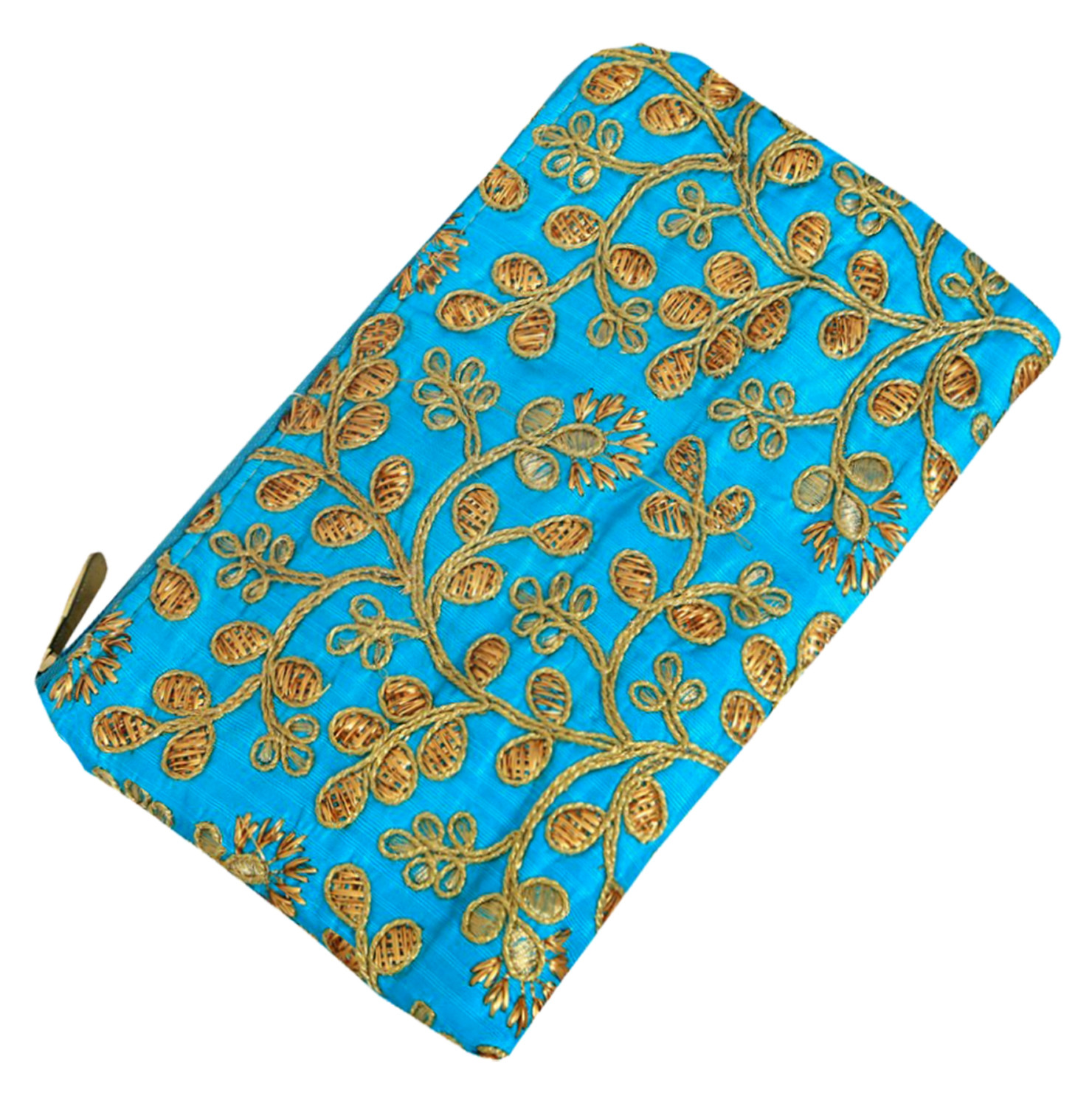 Kuber Industries Embroidery Hand Purse/Wallet For Women- Pack of 2 (Blue)