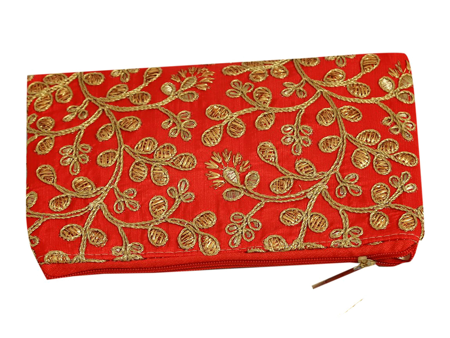 Kuber Industries Embroidery Hand Purse/Wallet For Women- Pack of 2 (Red)
