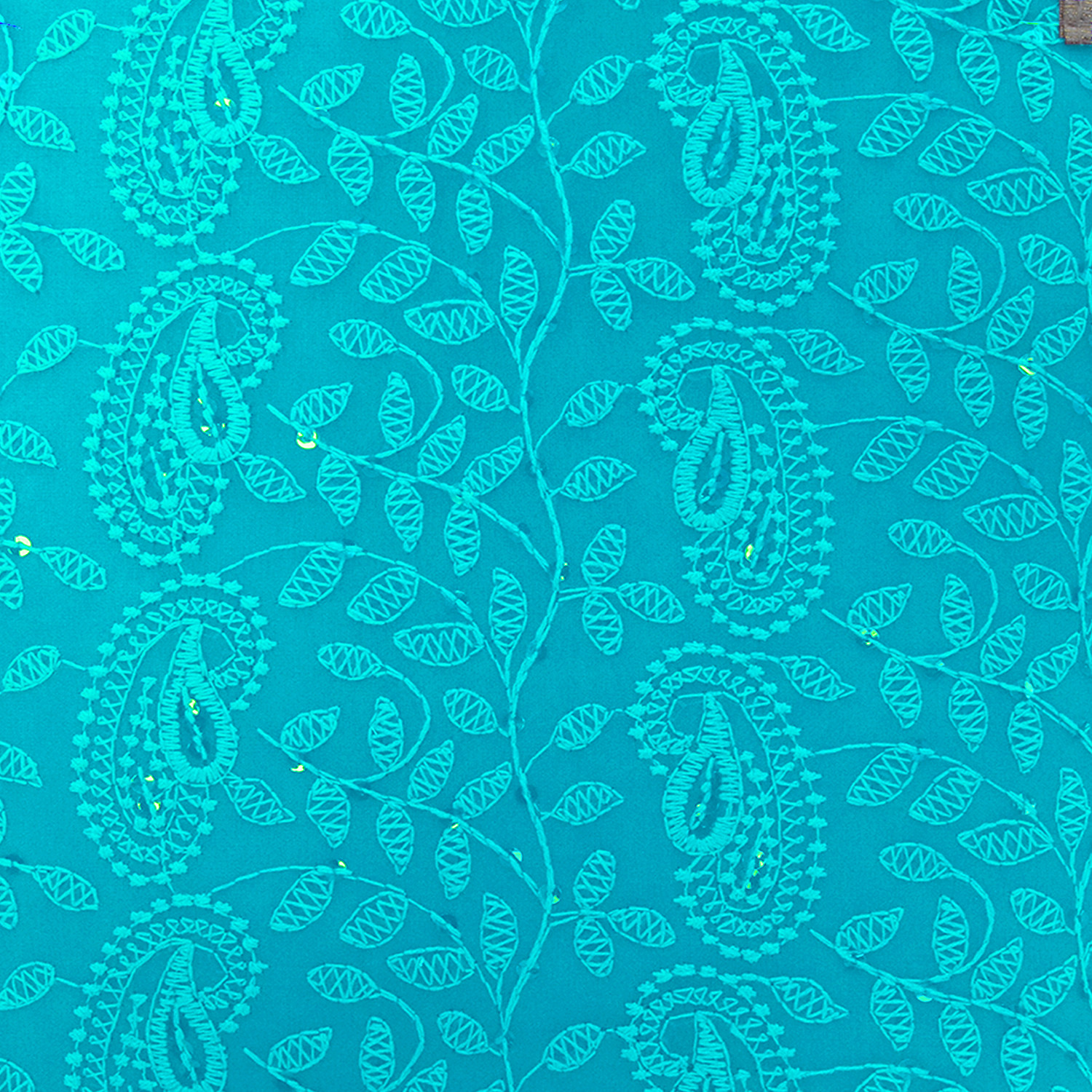 Kuber Industries Embroidery Polyester Shoulder Bag/Tote Bag/Handbag For Women & Girls With Carrying Handle (Blue)
