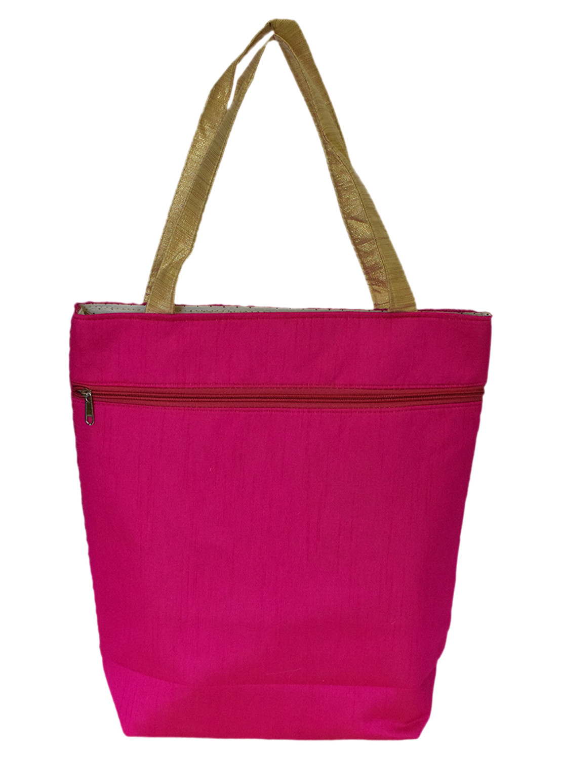 Kuber Industries Embroidery Polyester Shoulder Bag/Tote Bag/Handbag For Women & Girls With Carrying Handle (Pink)