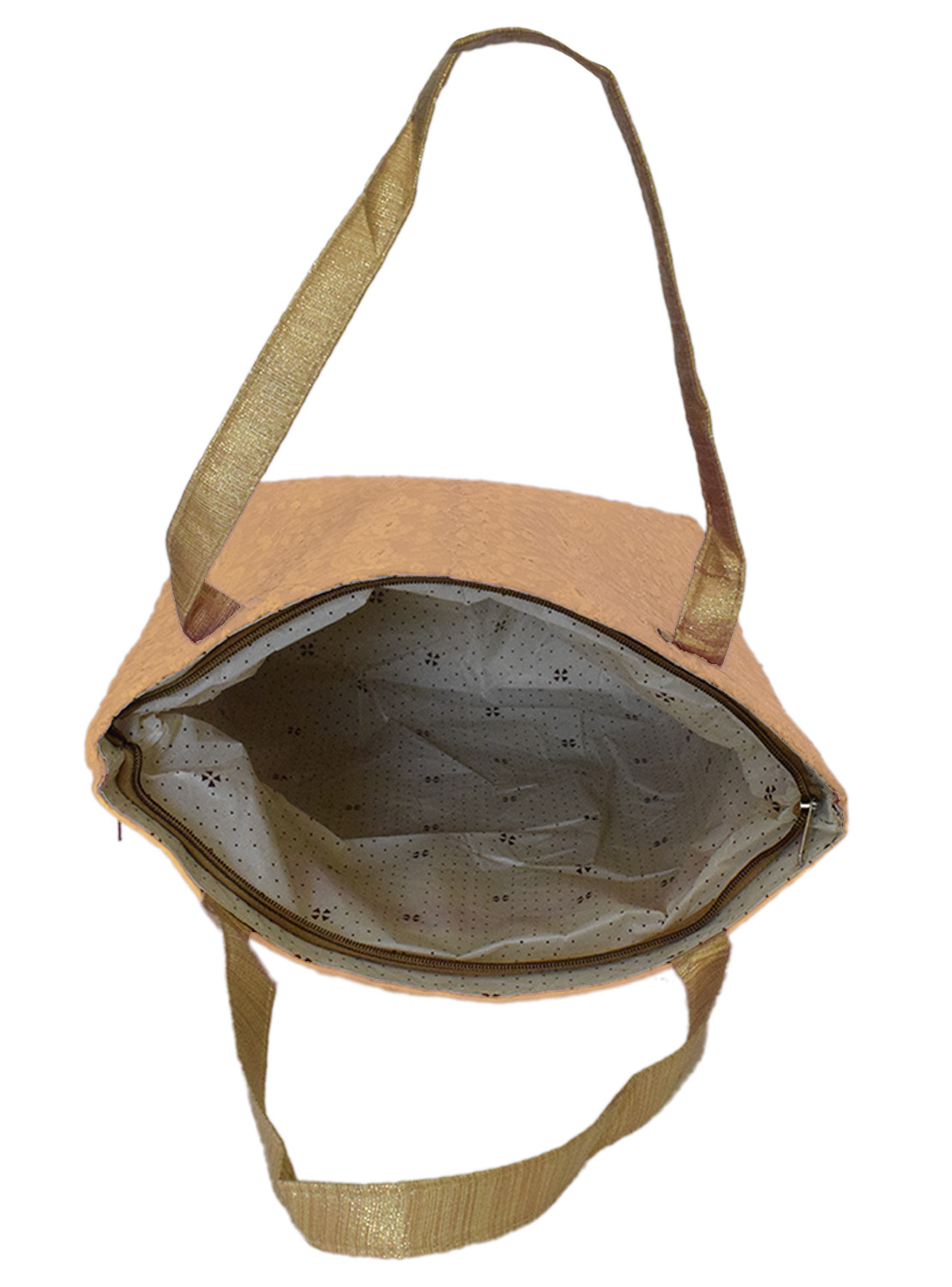 Kuber Industries Embroidery Polyester Shoulder Bag/Tote Bag/Handbag For Women & Girls With Carrying Handle (Cream)