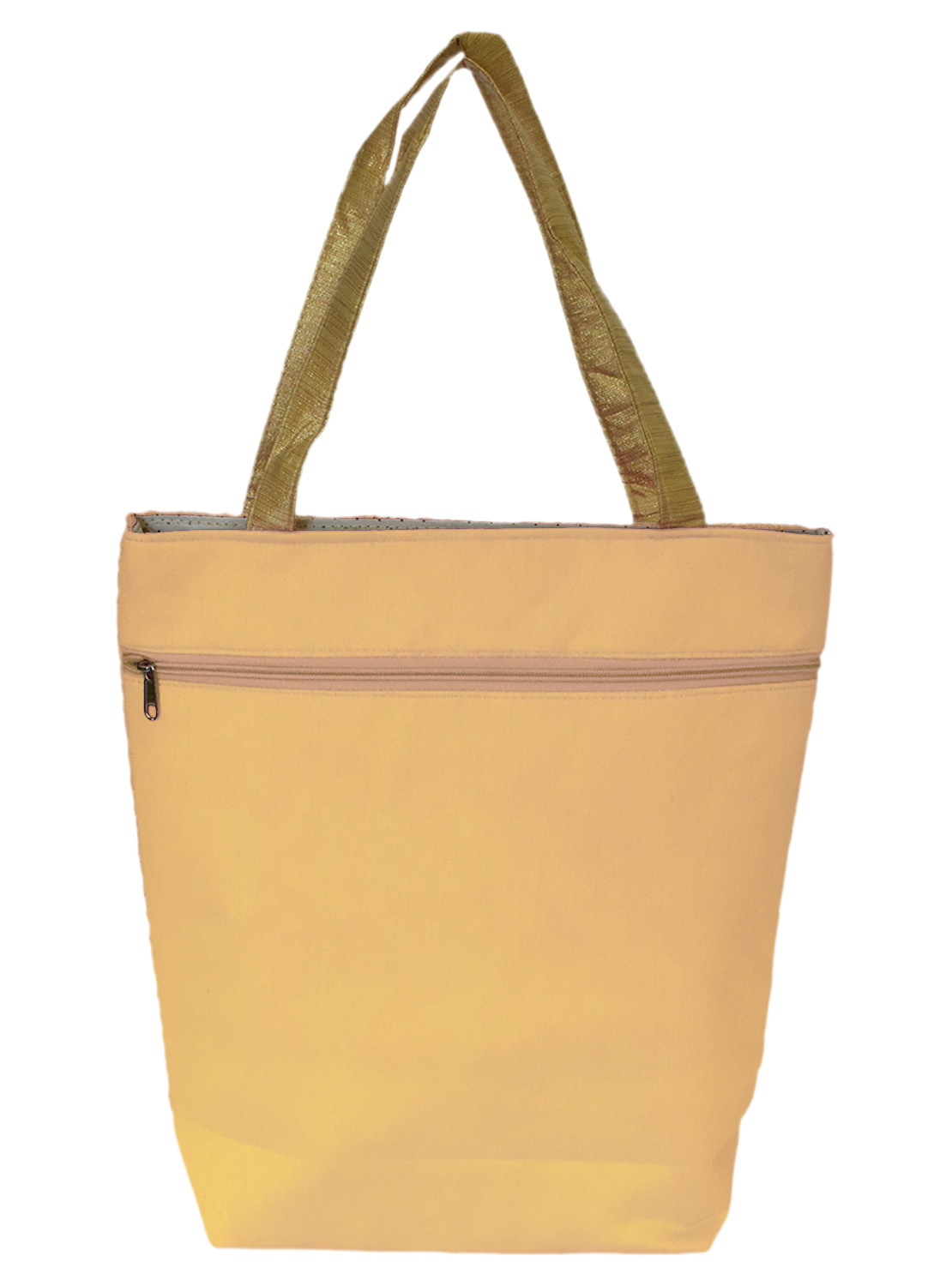 Kuber Industries Embroidery Polyester Shoulder Bag/Tote Bag/Handbag For Women & Girls With Carrying Handle (Cream)