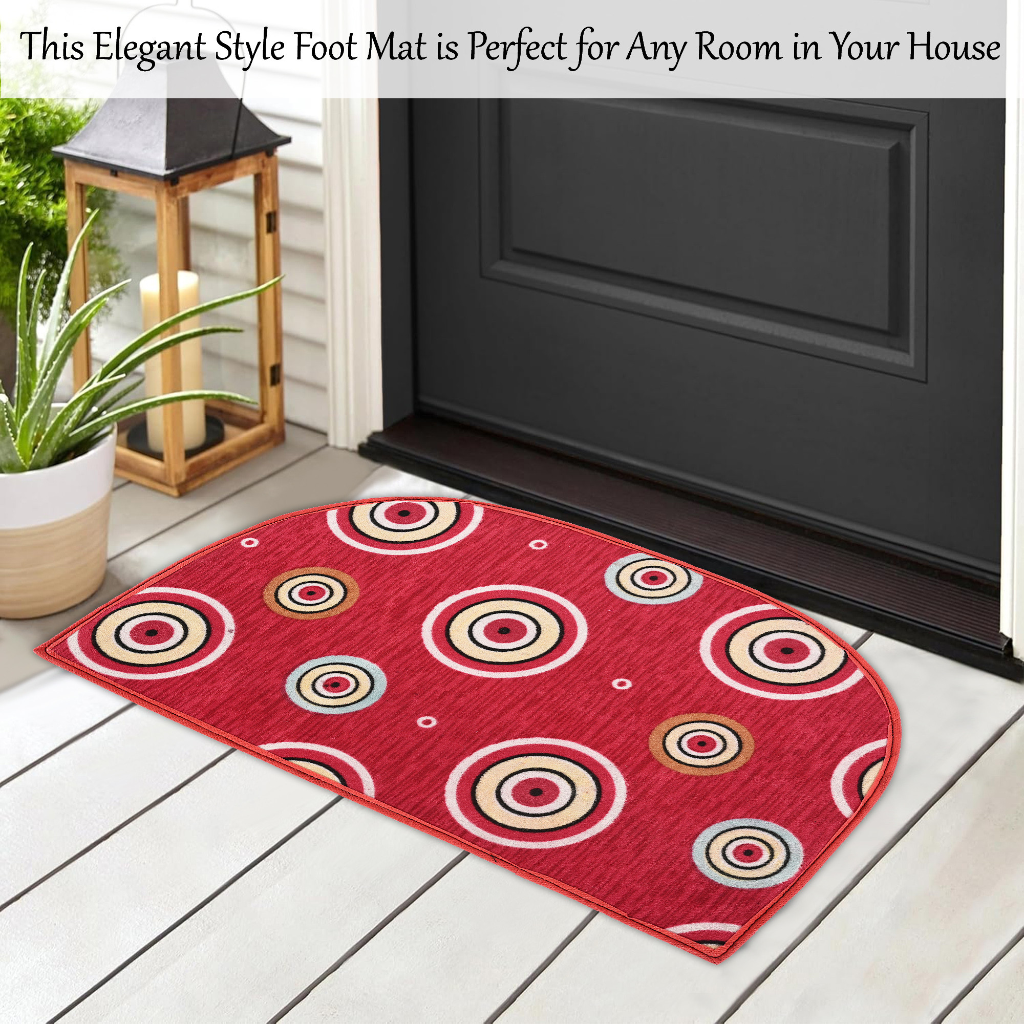 Kuber Industries Entrance Soft Doormats for Rooms  Absorbent Anti Slip Cushions Mat for Home  Kitchen Bathroom-Red