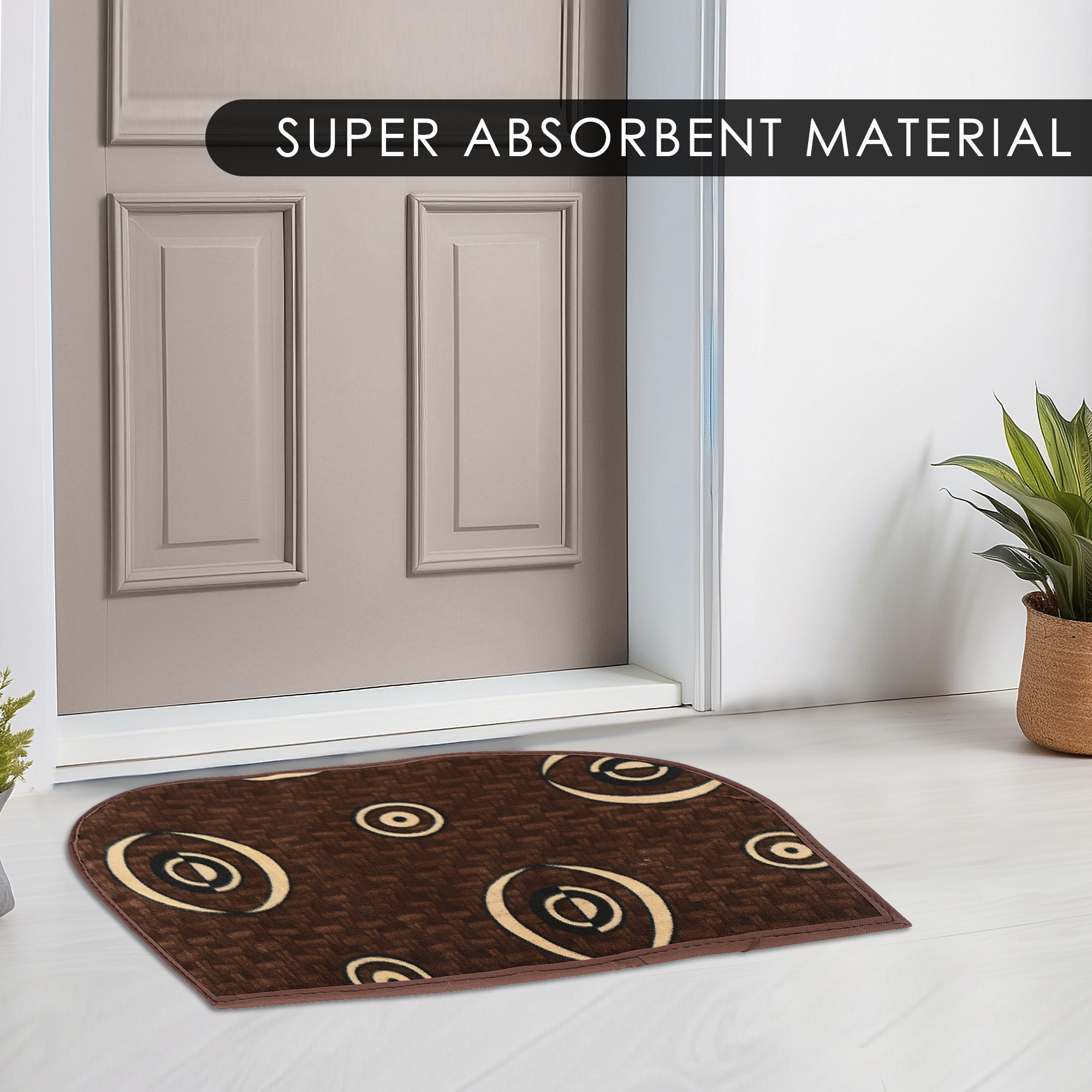 Kuber Industries Entrance Soft Doormats for Rooms  Absorbent Anti Slip Cushions Mat for Home  Kitchen Bathroom-Brown