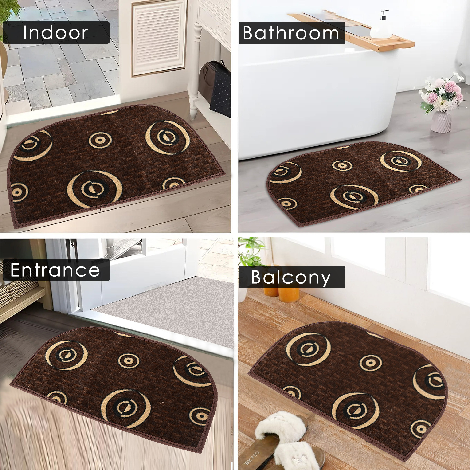 Kuber Industries Entrance Soft Doormats for Rooms  Absorbent Anti Slip Cushions Mat for Home  Kitchen Bathroom-Brown