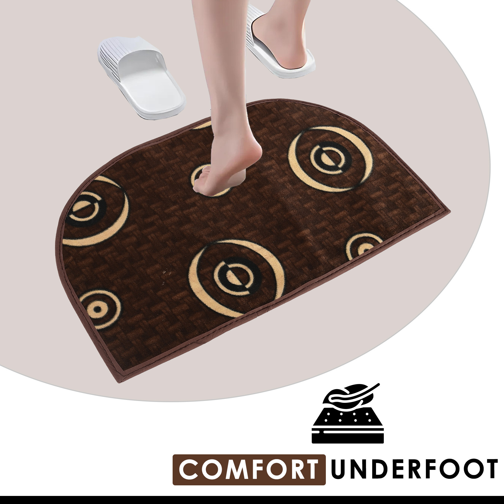 Kuber Industries Entrance Soft Doormats for Rooms  Absorbent Anti Slip Cushions Mat for Home  Kitchen Bathroom-Brown