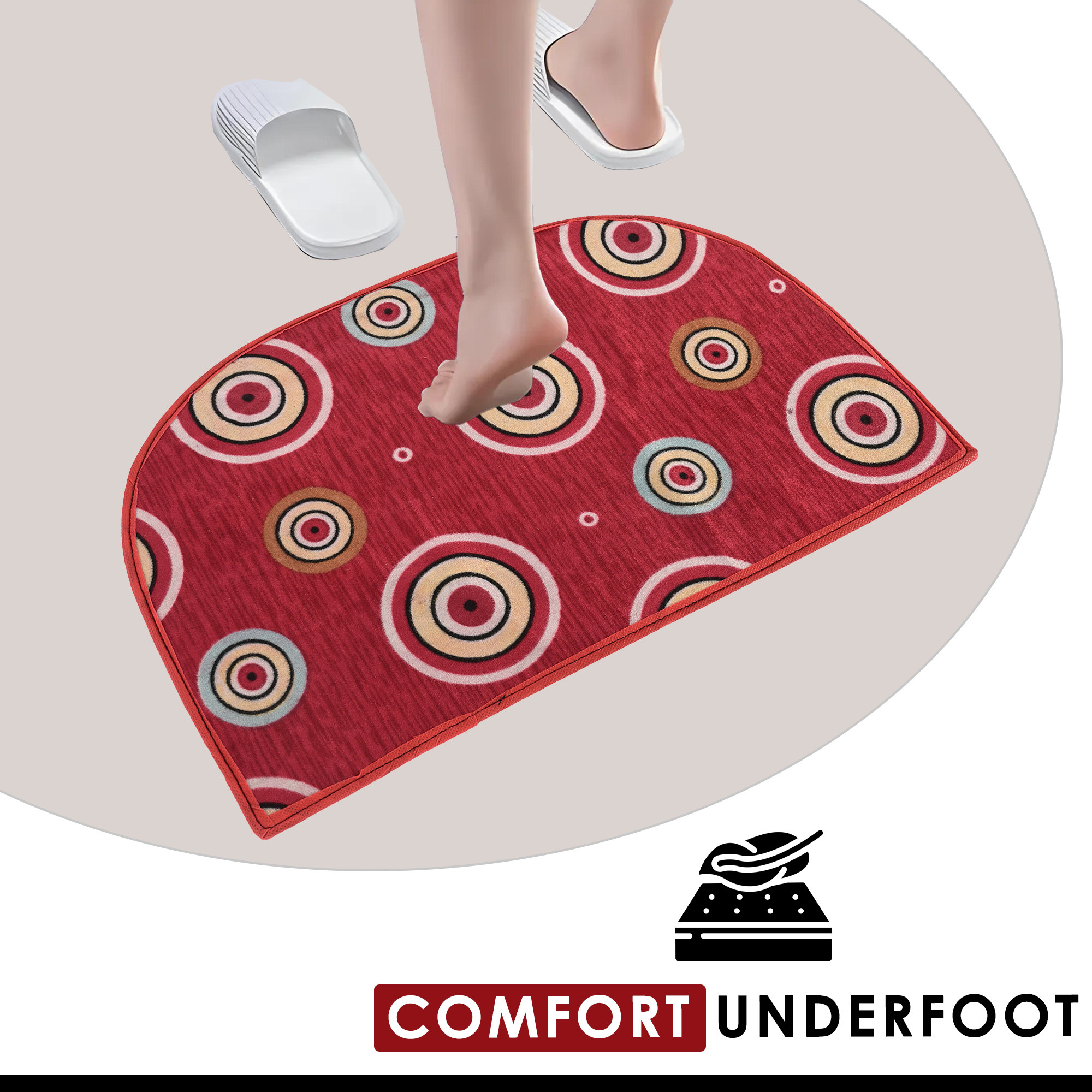 Kuber Industries Entrance Soft Doormats for Rooms  Absorbent Anti Slip Cushions Mat for Home  Kitchen Bathroom-Red