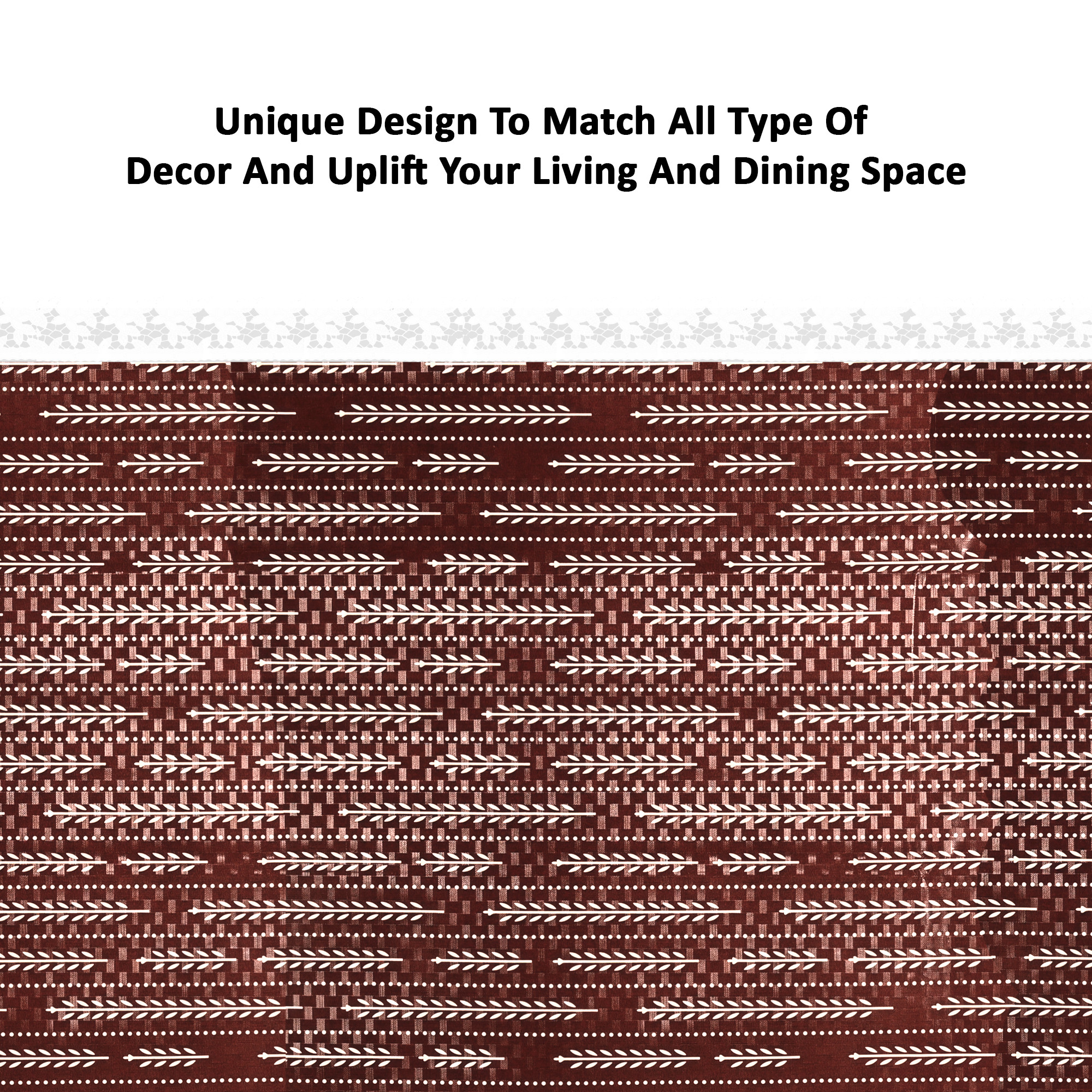 Kuber Industries es Durable  Wipeable  Dining Table Cover for Living Room  Anti Slip TeapoyComputer  Office Table ClothSheet  Lining Leaf - Cream  Brown