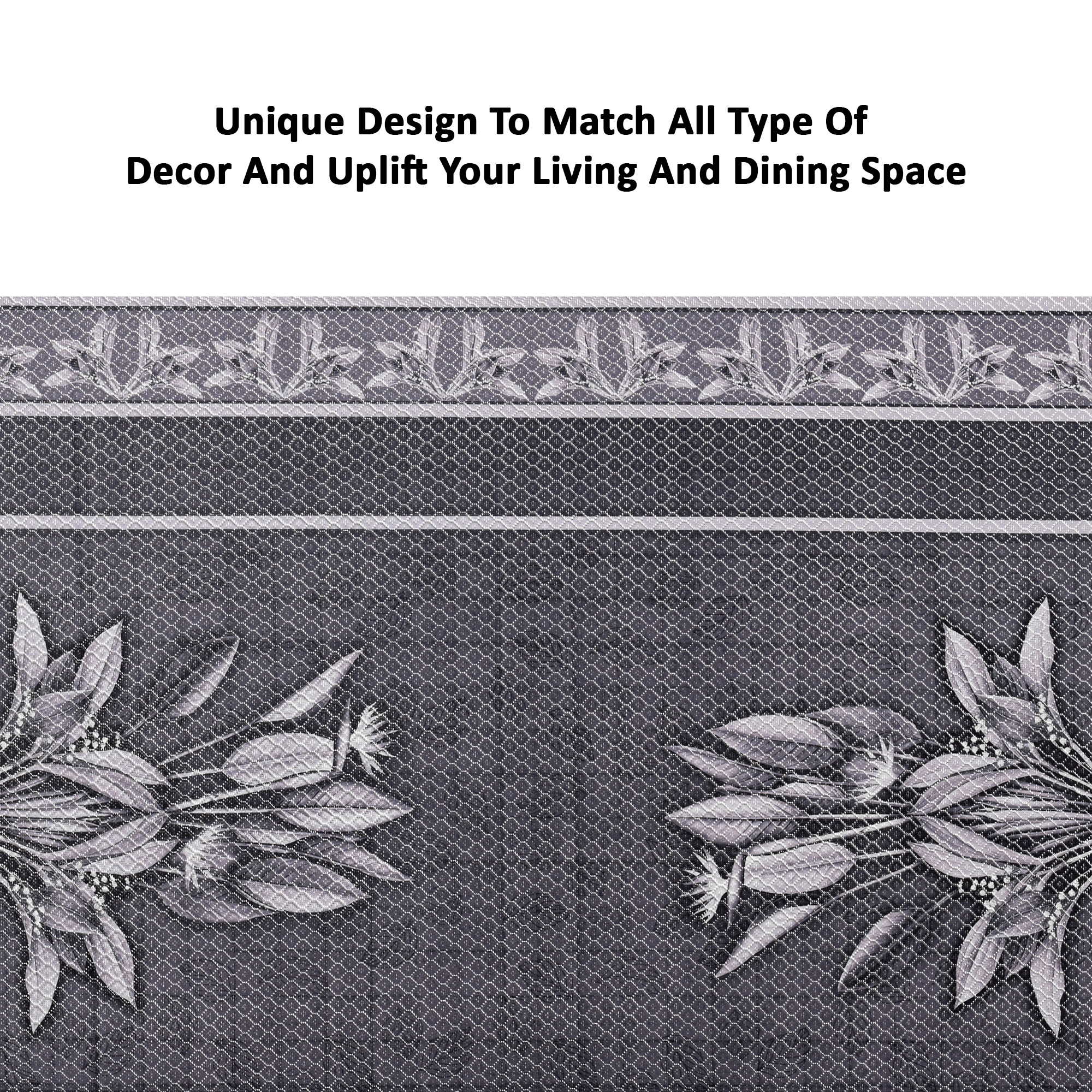 Kuber Industries es Net Durable  Washable  Dining Table Cover for Living Room  Anti Slip TeapoyComputer  Office Table ClothSheet  Digital Print - Black  Lilac