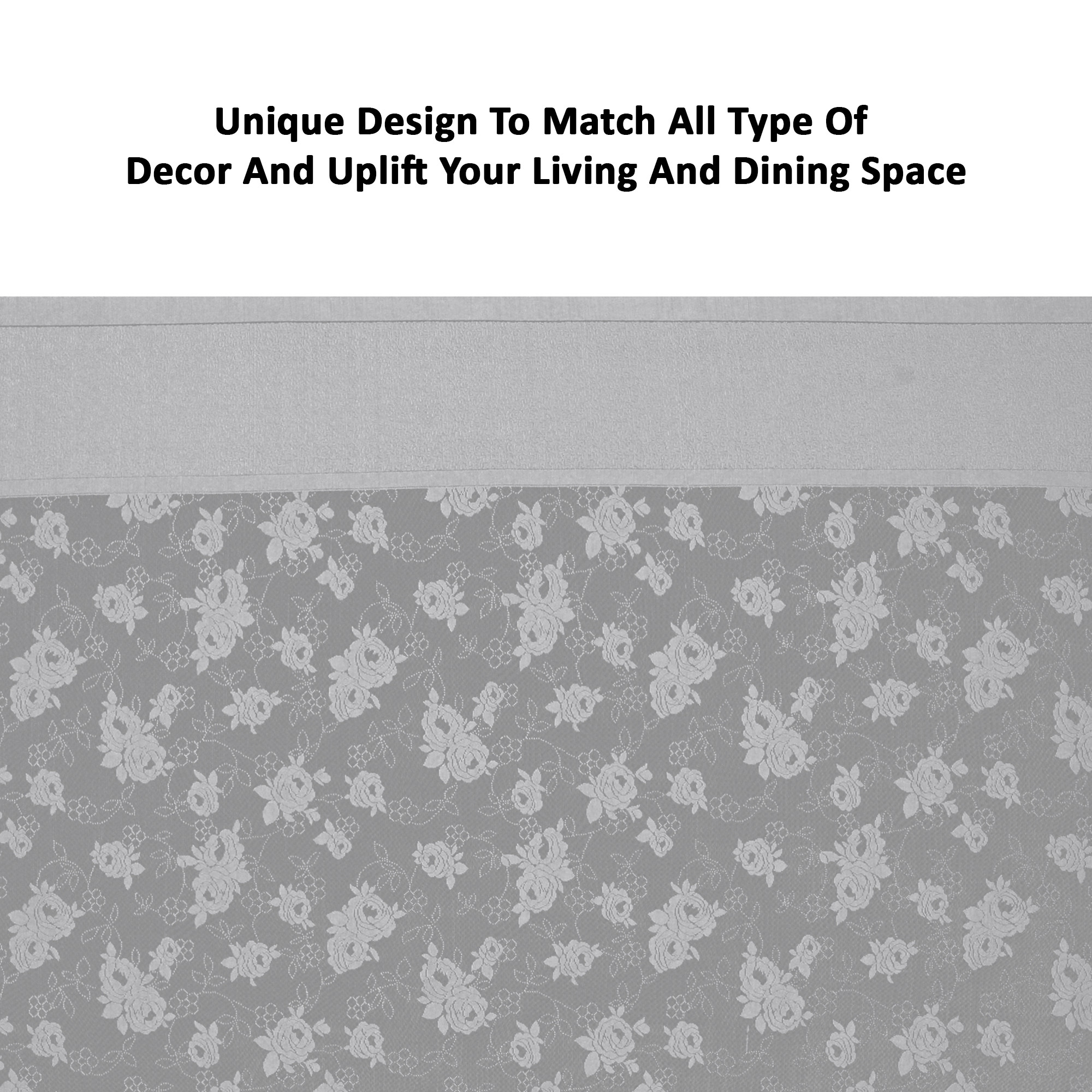 Kuber Industries es Net Durable  Washable  Dining Table Cover for Living Room  Anti Slip TeapoyComputer  Office Table ClothSheet  Self Net Hawaii - Grey