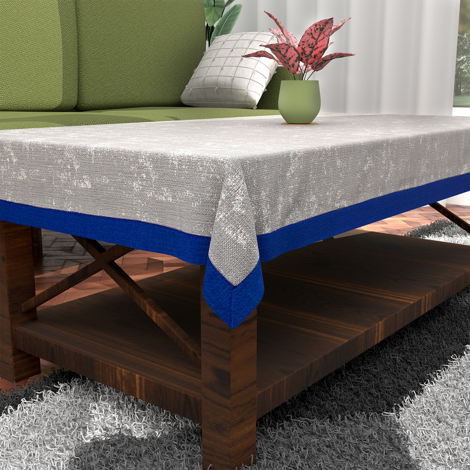 Kuber Industries es Table Cloth for  Dining Table  Aesthetic Centre Table Protector Cover  Sheet - Ideal for Home Office  Study Tables  Golden Swiss- Grey