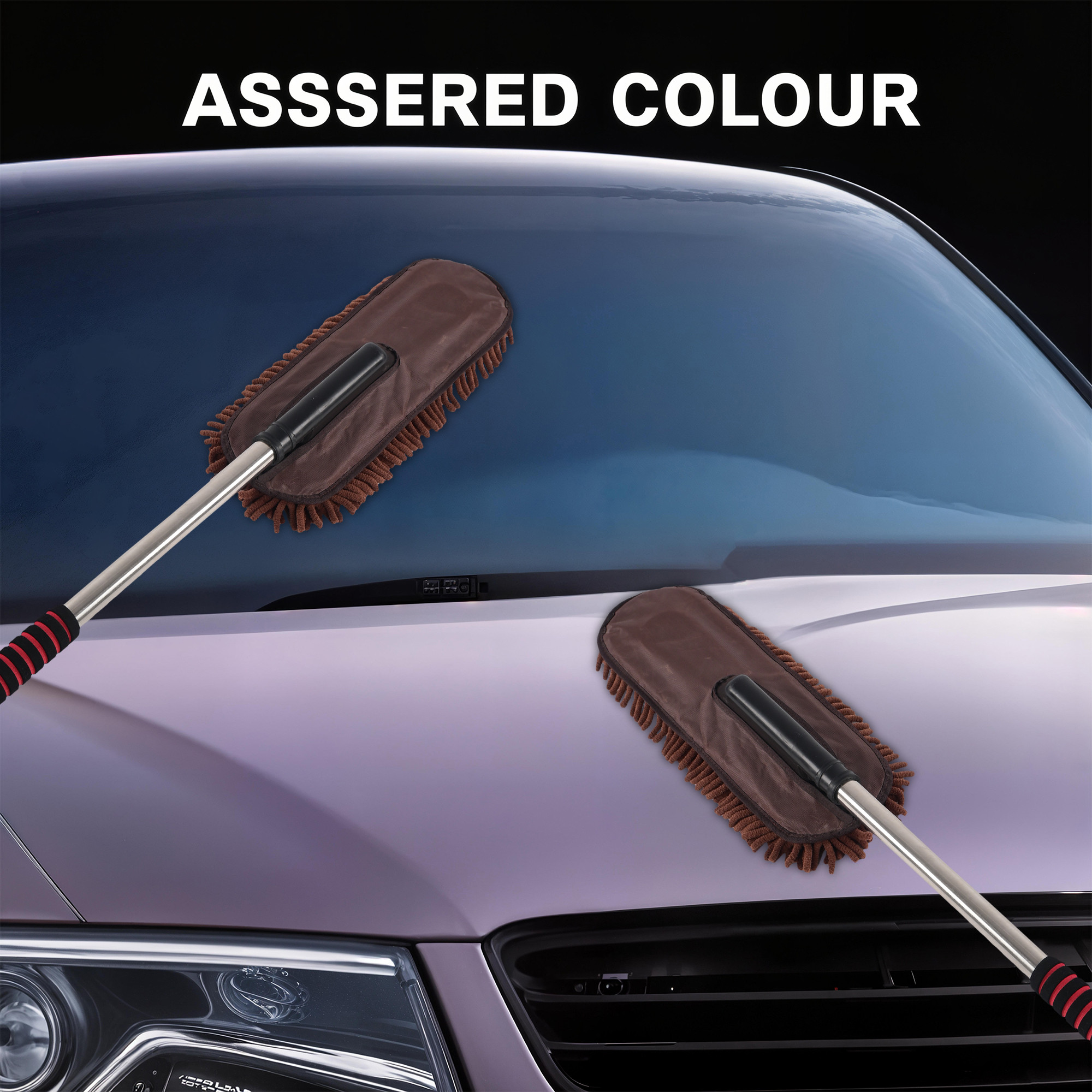 Kuber Industries Extendable Microfibre Duster for Home Cleaning  Dust  Spider Web Cleaner Stick  Washable Dusting Brush for Home  Car Cleaning Accessories  Brown