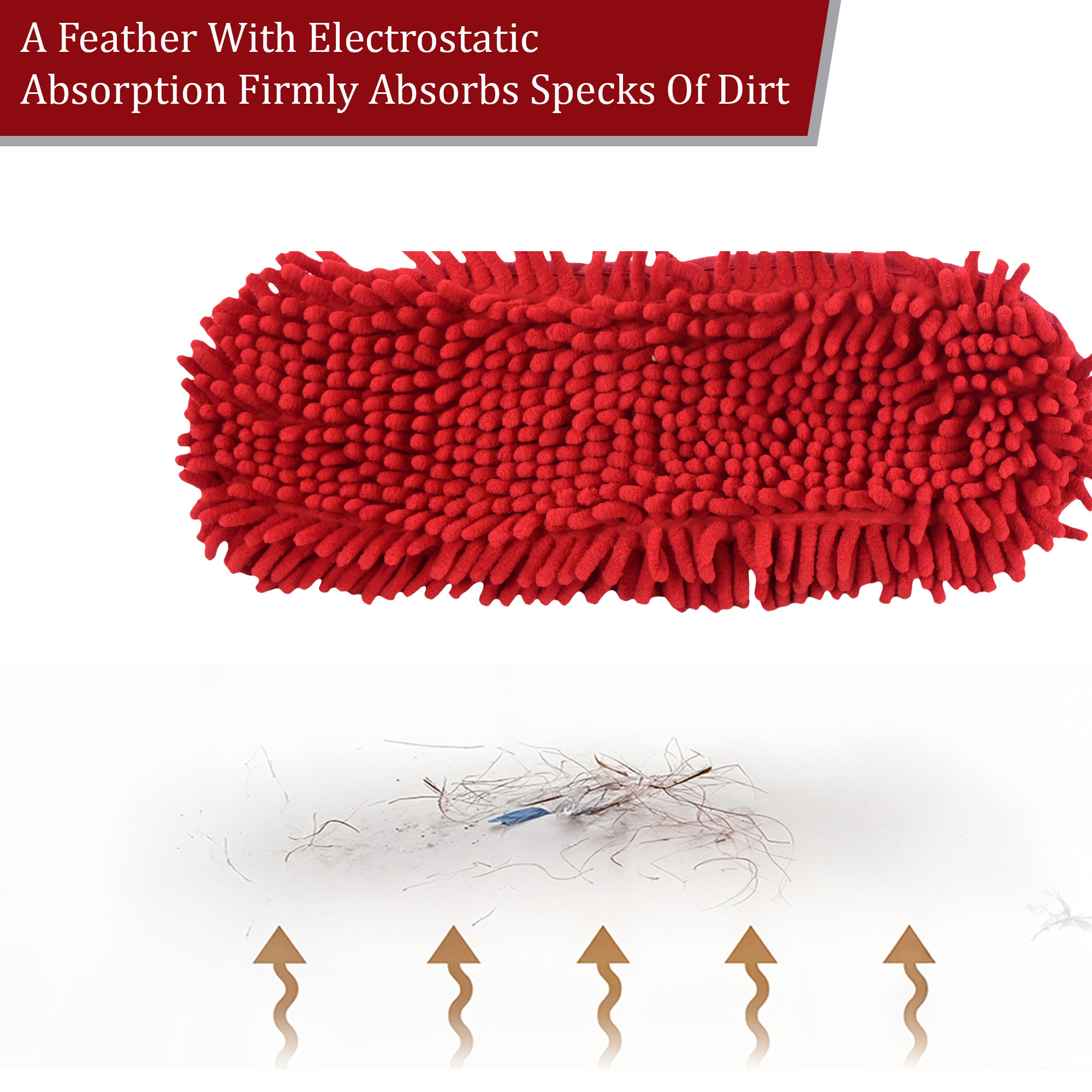 Kuber Industries Extendable Microfibre Duster for Home Cleaning  Dust  Spider Web Cleaner Stick  Washable Dusting Brush for Home  Car Cleaning Accessories  Red