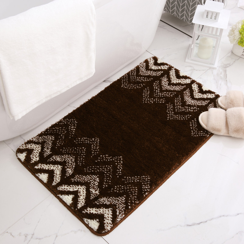Kuber Industries Extra Soft Bathroom Mat|Anti-Slip Mat For Bathroom Floor|TPR Backing|Foot Mats For Home, Living Room, Bedroom (Brown)