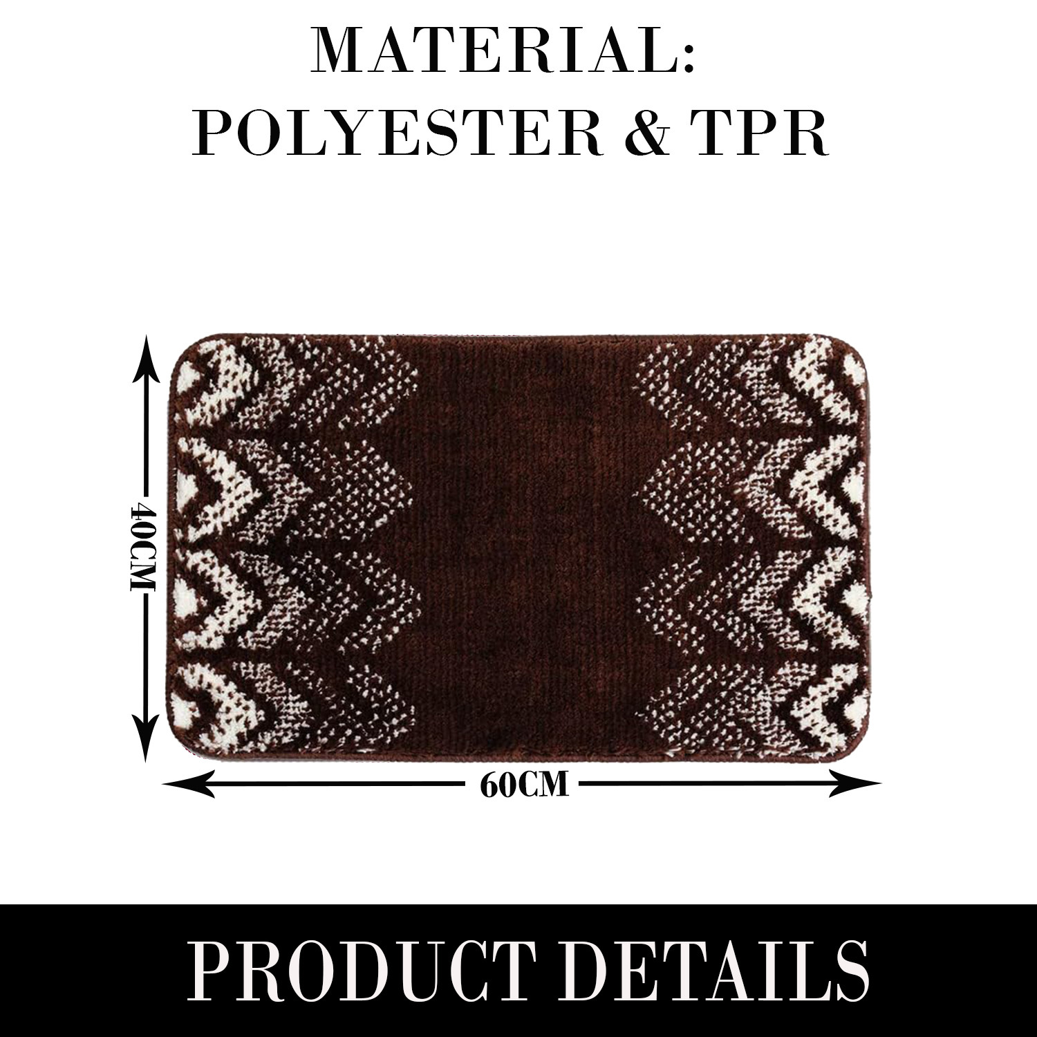 Kuber Industries Extra Soft Bathroom Mat|Anti-Slip Mat For Bathroom Floor|TPR Backing|Foot Mats For Home, Living Room, Bedroom (Brown)