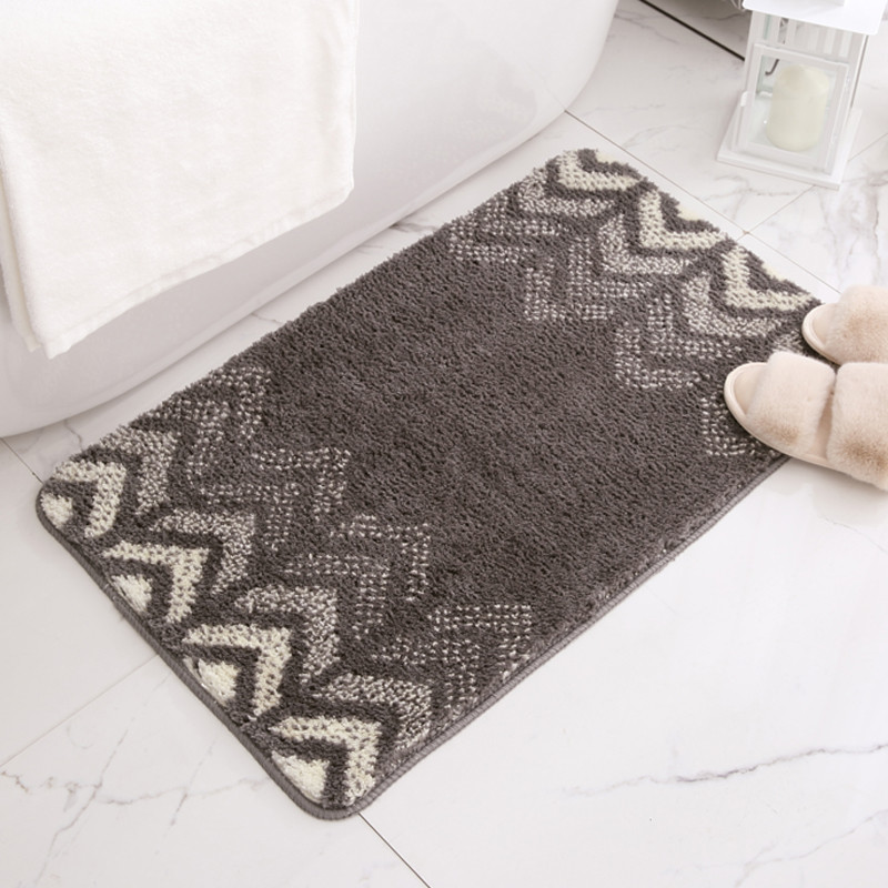 Kuber Industries Extra Soft Bathroom Mat|Anti-Slip Mat For Bathroom Floor|TPR Backing|Foot Mats For Home, Living Room, Bedroom (Grey)