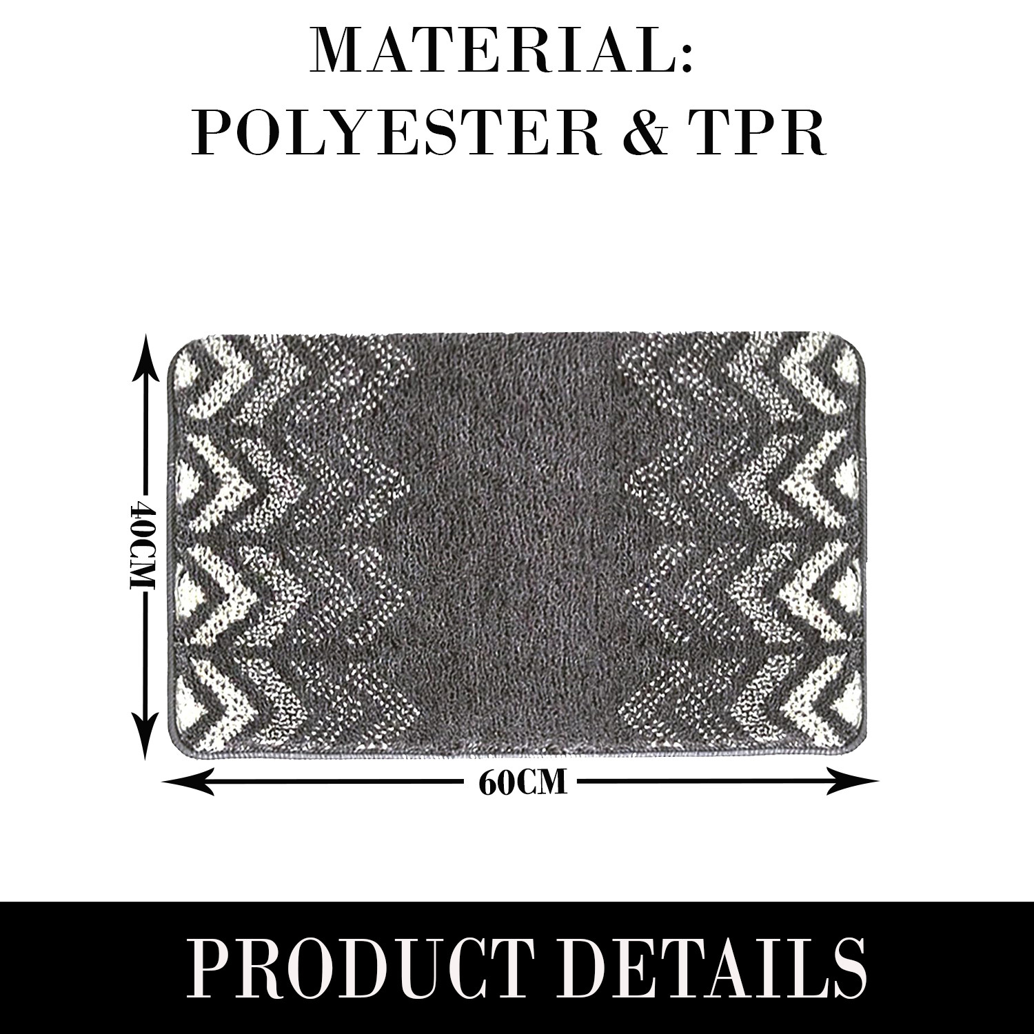 Kuber Industries Extra Soft Bathroom Mat|Anti-Slip Mat For Bathroom Floor|TPR Backing|Foot Mats For Home, Living Room, Bedroom (Grey)