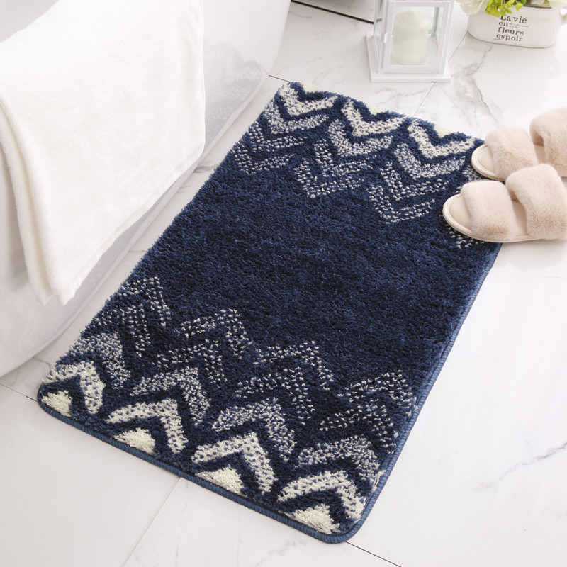 Kuber Industries Extra Soft Bathroom Mat|Anti-Slip Mat For Bathroom Floor|TPR Backing|Foot Mats For Home, Living Room, Bedroom (Blue)