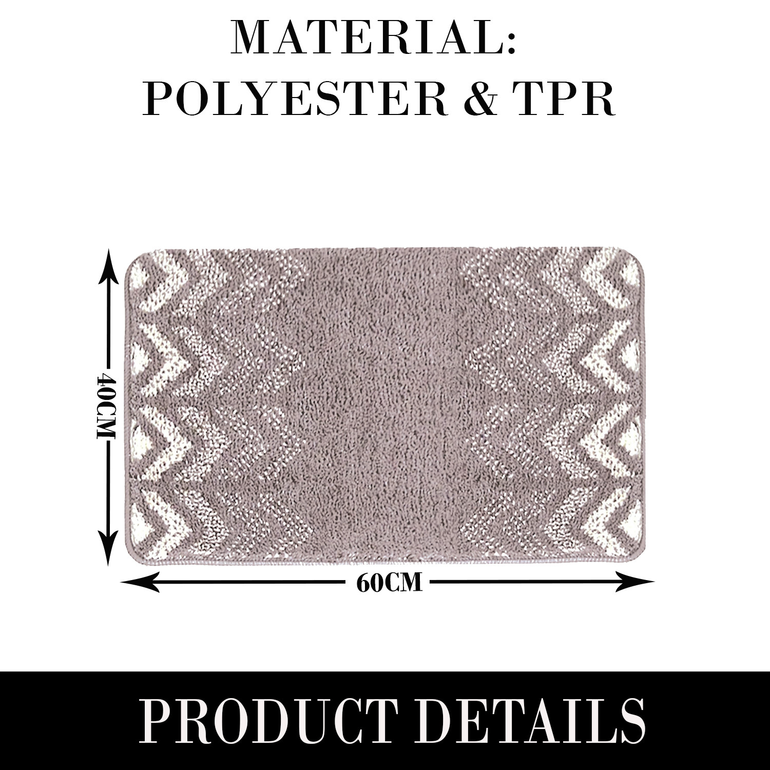 Kuber Industries Extra Soft Bathroom Mat|Anti-Slip Mat For Bathroom Floor|TPR Backing|Foot Mats For Home, Living Room, Bedroom (Light Grey)