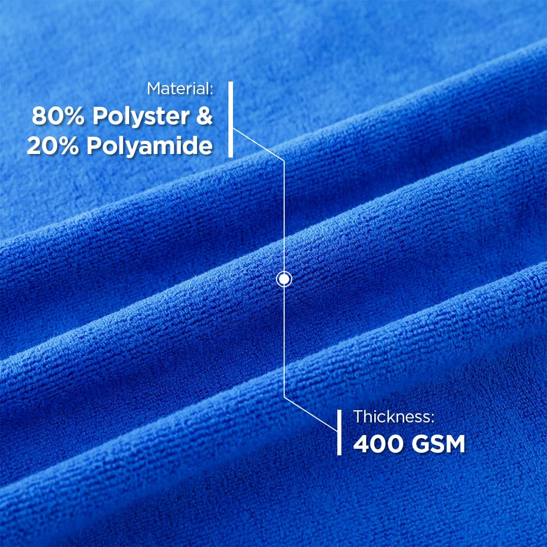 Kuber Industries Face Towel | Microfiber Hand Towel | Antibacterial Face Towel | Hair & Face Towel for Man | 400 GSM Towel | SHXS.. | Blue