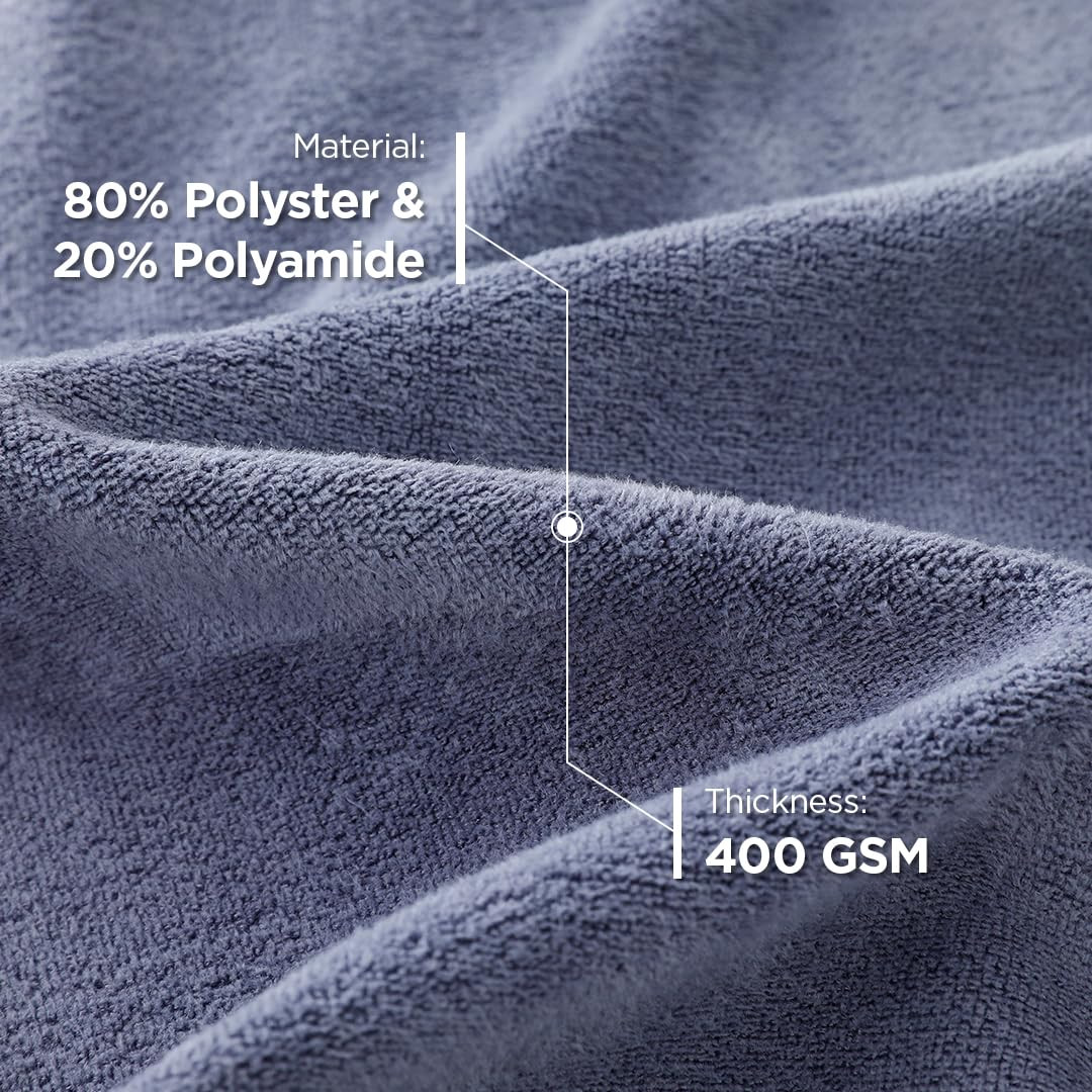 Kuber Industries Face Towel | Microfiber Hand Towel | Antibacterial Face Towel | Hair & Face Towel for Man | 400 GSM Towel | SHXS40601 | Gray