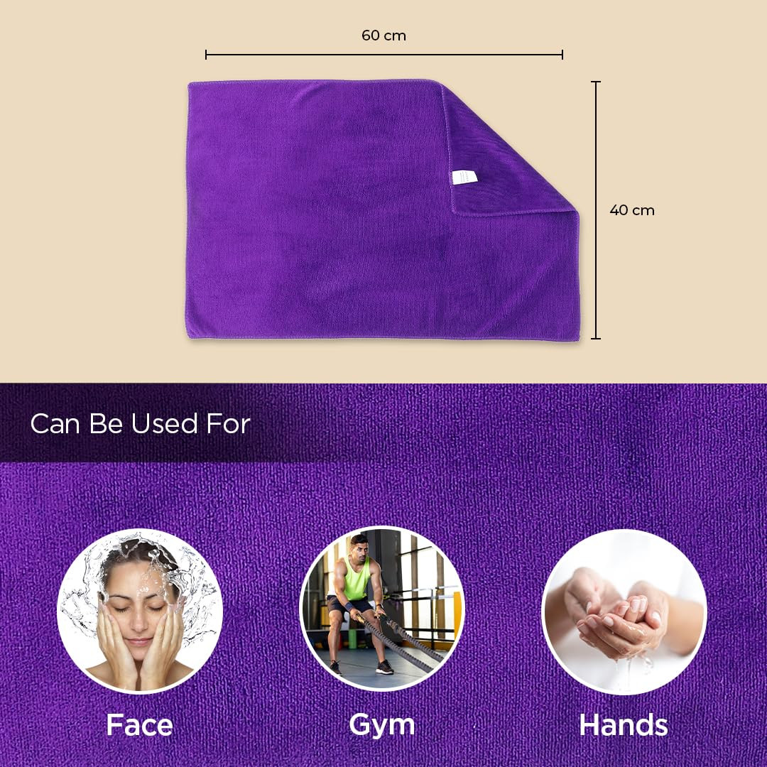 Kuber Industries Face Towel  Microfiber Hand Towel  Antibacterial Face Towel  Hair  Face Towel for Man  400 GSM Towel  SHXS40602  Purple