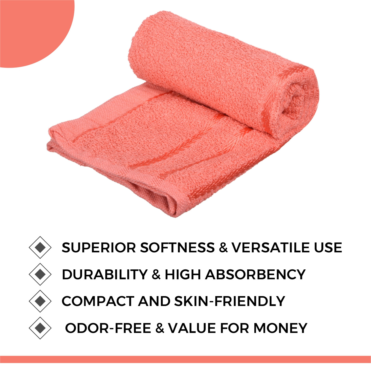 Kuber Industries Face Towel  Towels for Facewash  Towels for Gym  Facewash for Travel  Towels for Daily use  Workout Hand Towel  Lining Design  14x21 Inch  Pack of 2  Orange