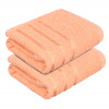 Face Towel | Towels for Facewash | Towels for Gym | Facewash for Travel | Towels for Daily use | Workout Hand Towel | Lining Design | 14x21 Inch | Pack of 2 | Peach