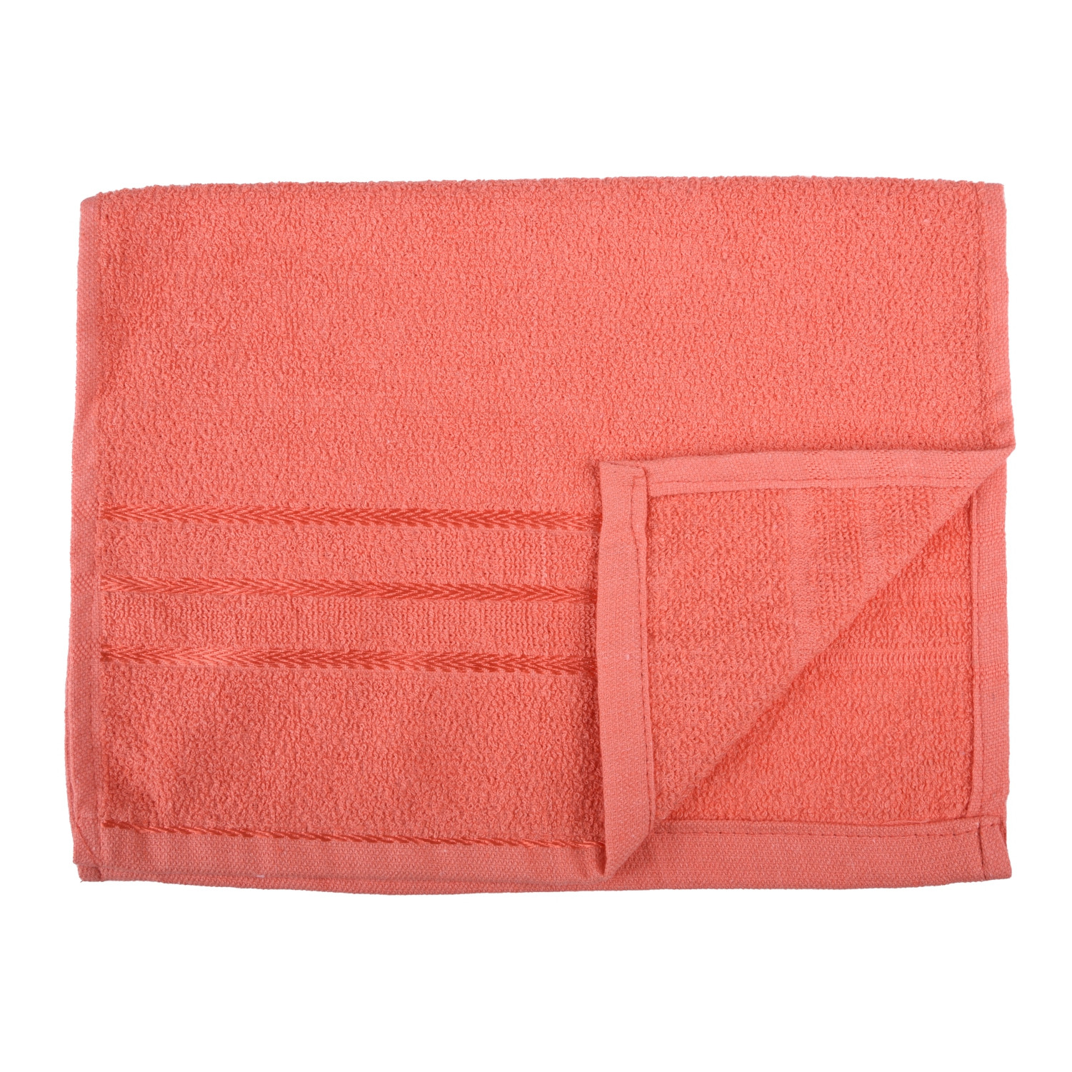 Kuber Industries Face Towel | Towels for Facewash | Towels for Gym | Facewash for Travel | Towels for Daily use | Workout Hand Towel | Lining Design | 14x21 Inch| Orange