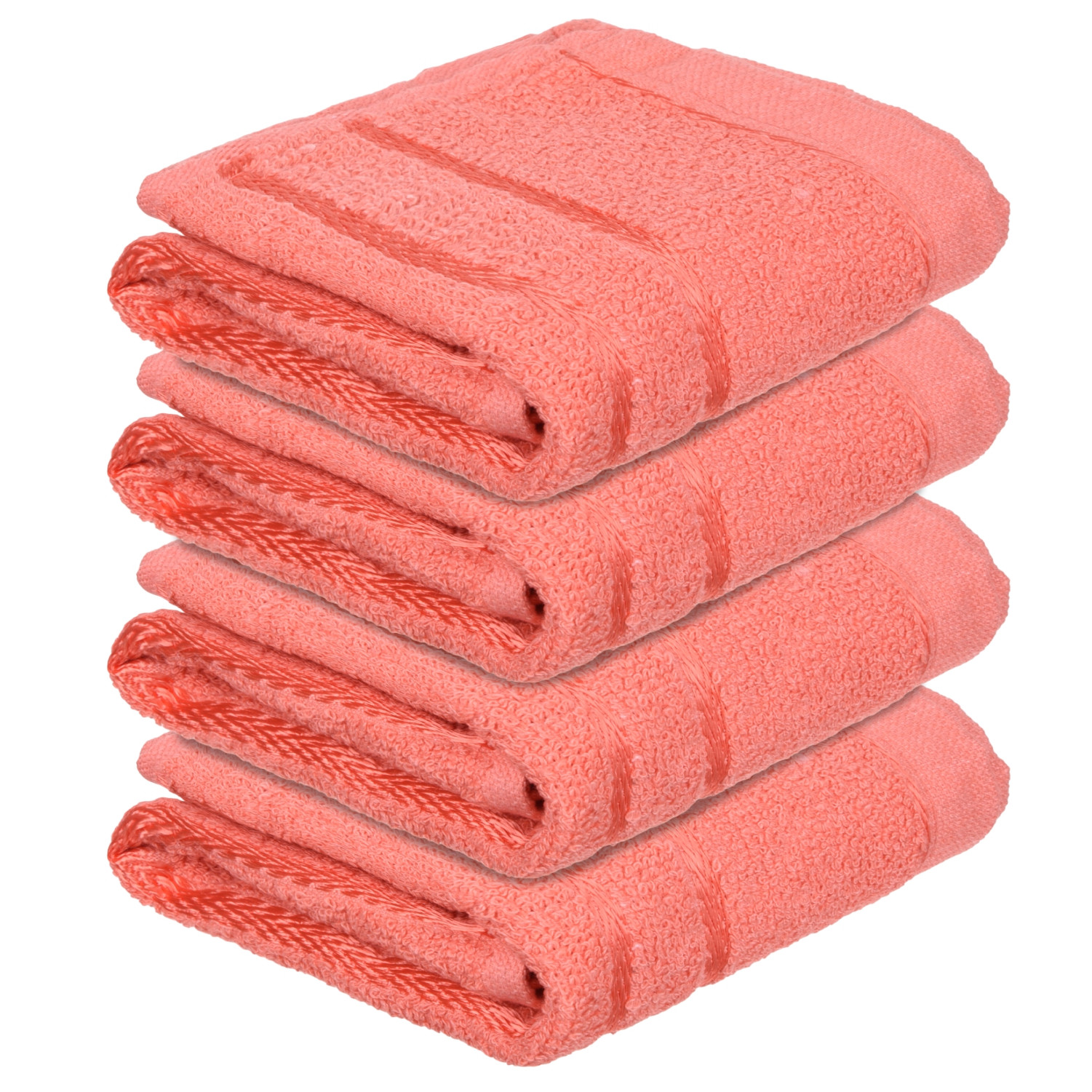 Kuber Industries Face Towel | Towels for Facewash | Towels for Gym | Facewash for Travel | Towels for Daily use | Workout Hand Towel | Lining Design | 14x21 Inch| Orange